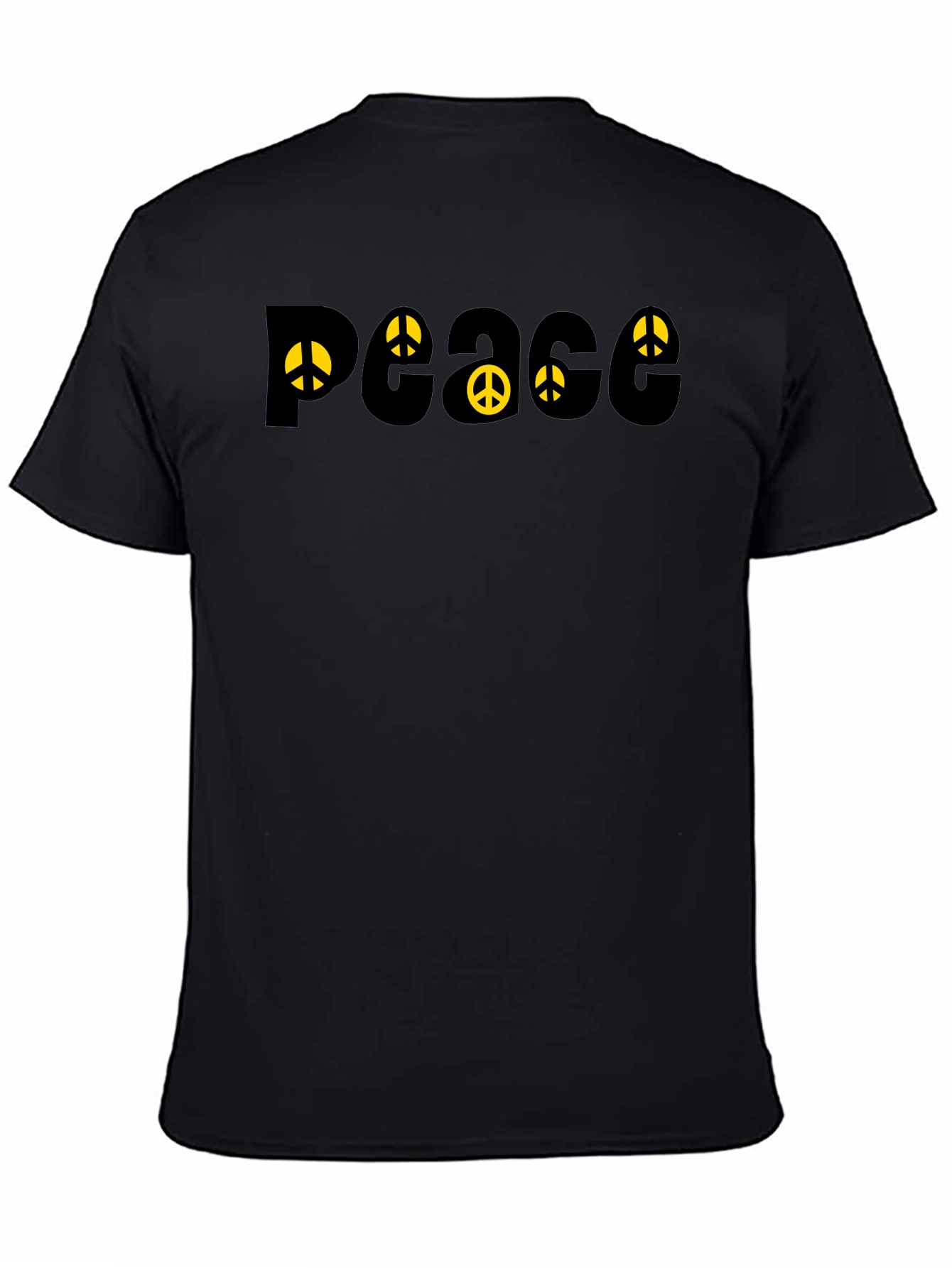 Peace Sign T-Shirt - Black Cotton Graphic Tee