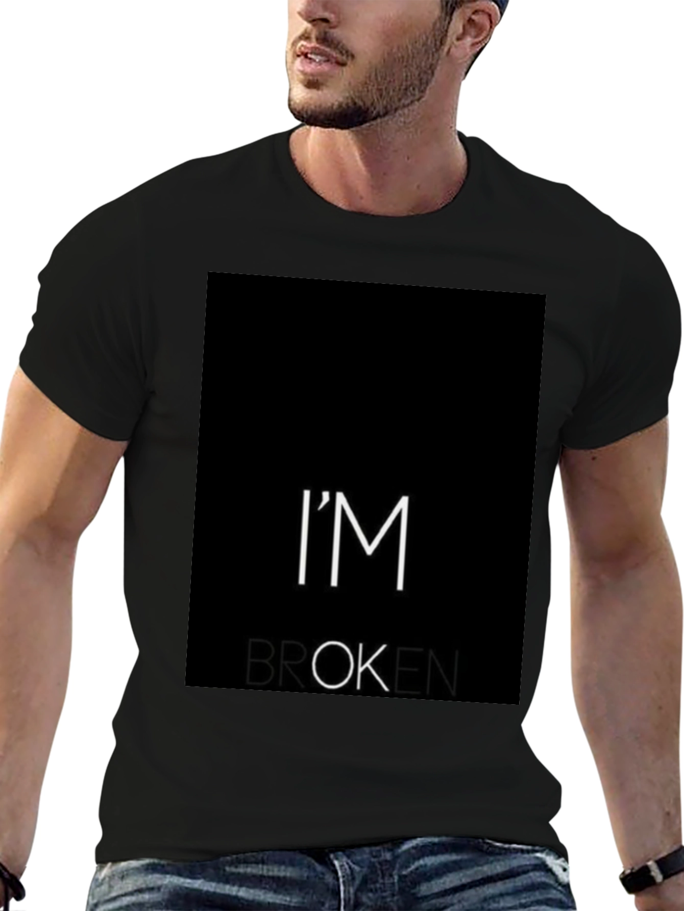 Im Broken T-Shirt - Black Graphic Tee