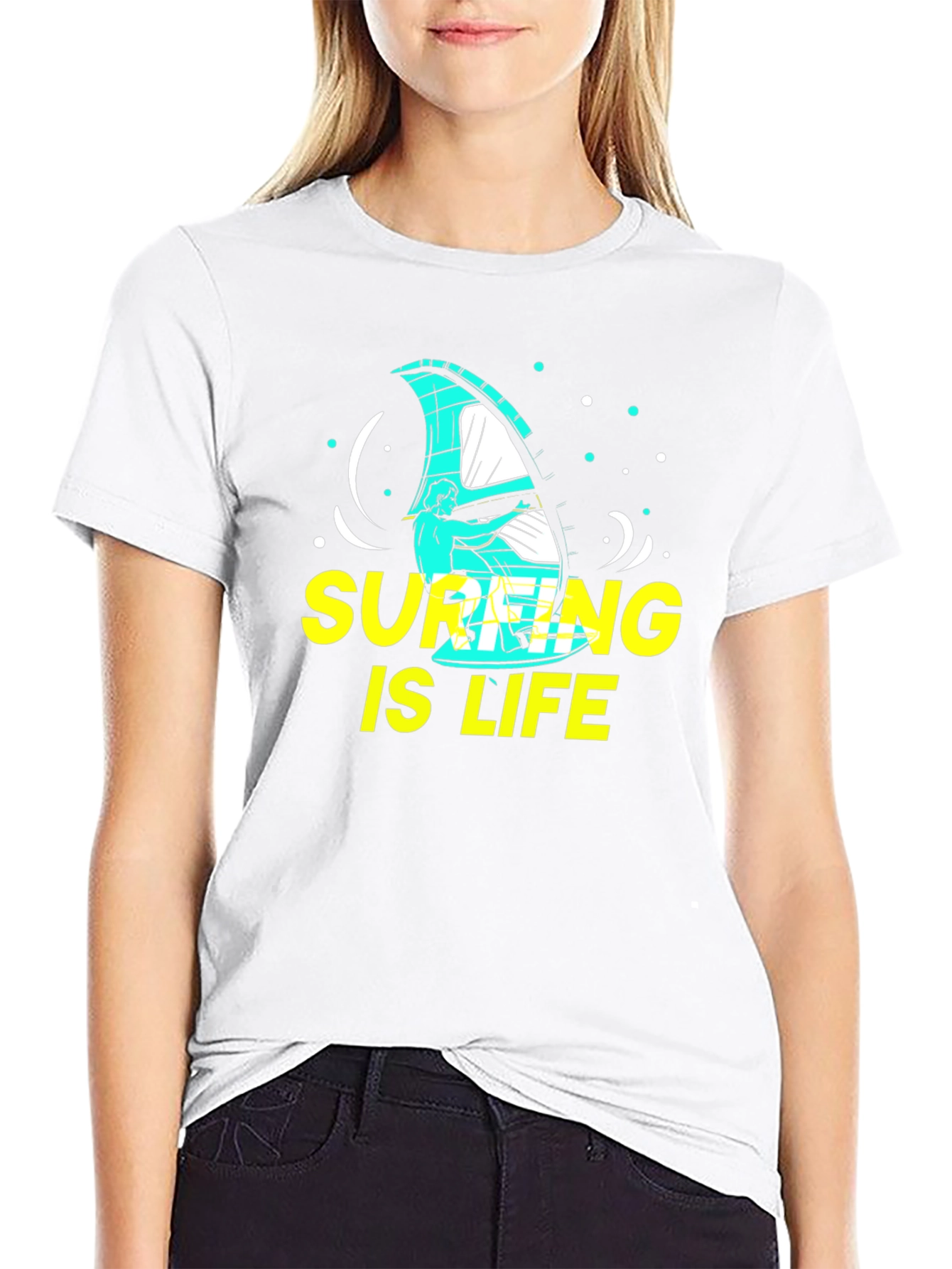 Surfing is Life Graphic Tee - Black