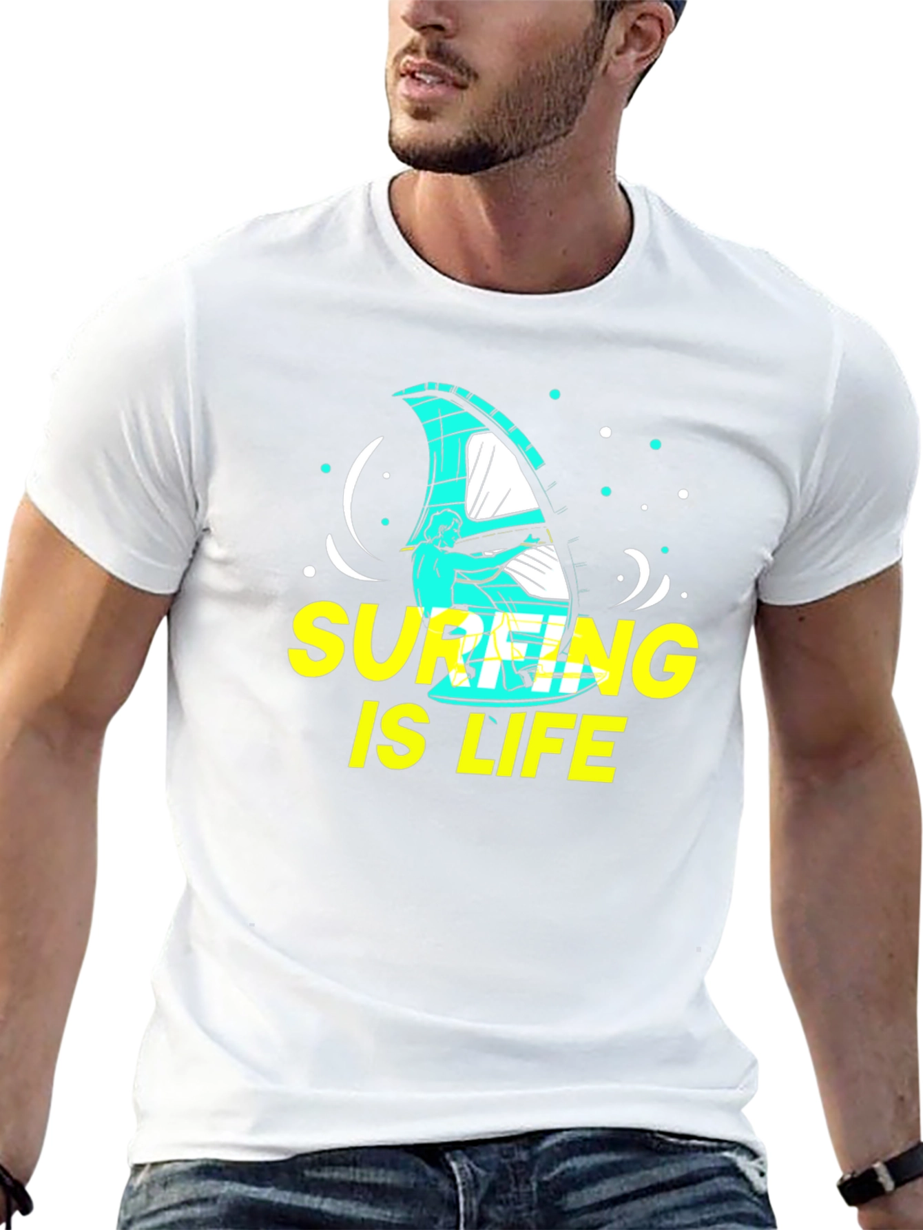 Surfing is Life Graphic Tee - Black