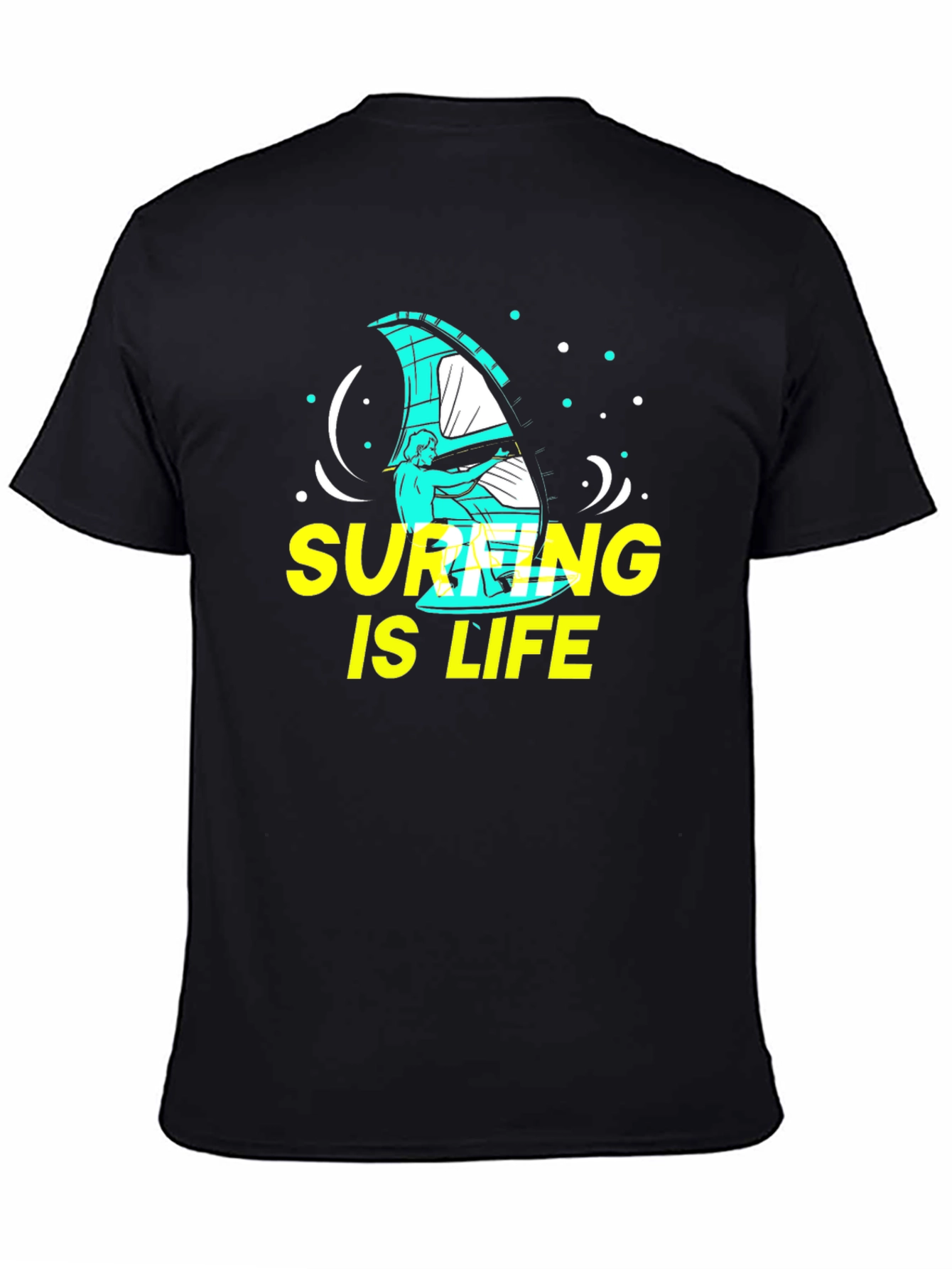 Surfing is Life Graphic Tee - Black