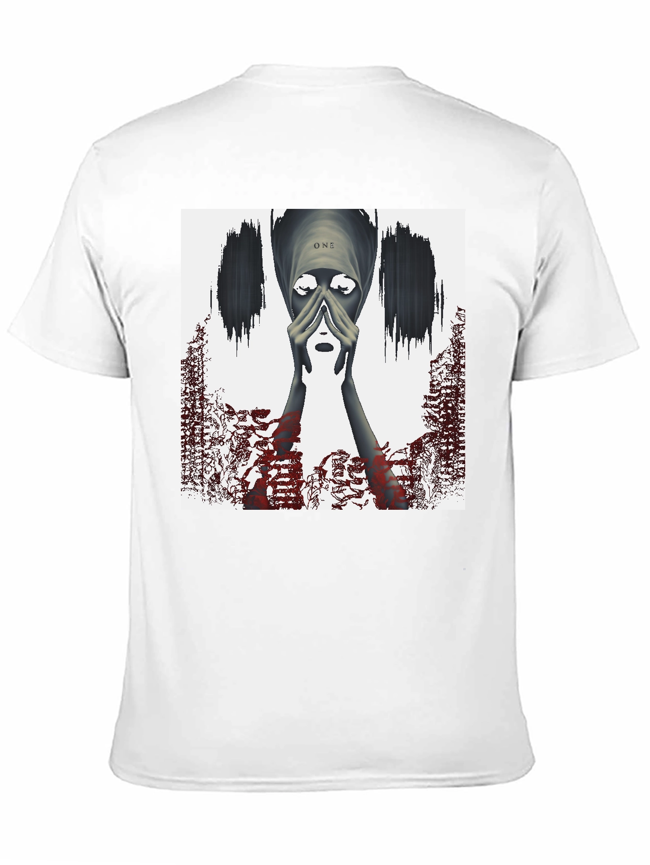 Artistic Graphic Print Tee - Black