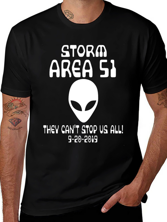 Storm Area 51 T-Shirt Alien Graphic Black Tee