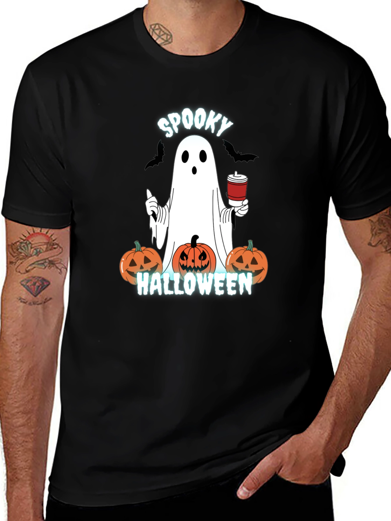 Spooky Halloween Ghost Graphic T-Shirt