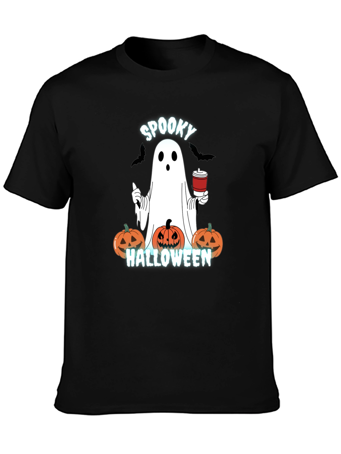 Spooky Halloween Ghost Graphic T-Shirt