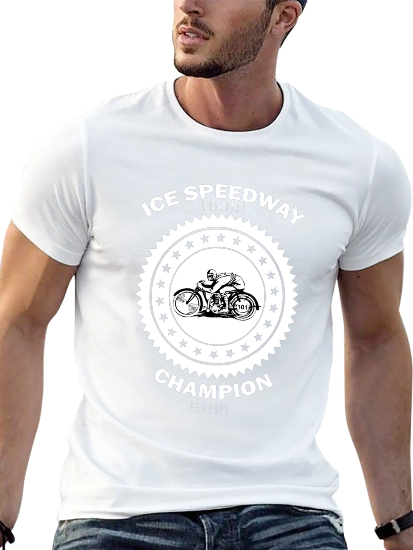 Ice Speedway Motoring Champion Black T-Shirt