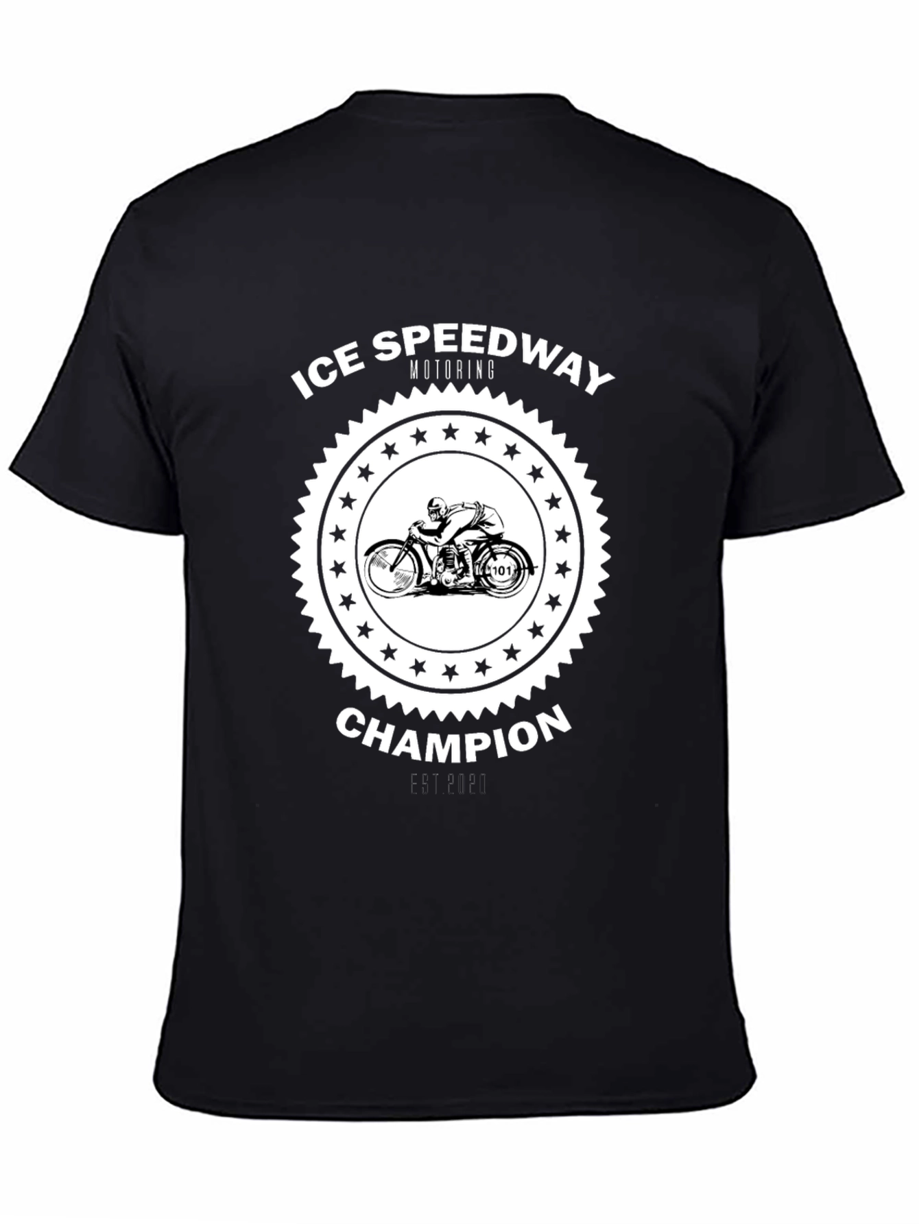 Ice Speedway Motoring Champion Black T-Shirt