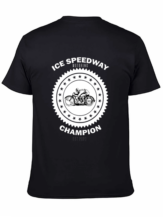 Ice Speedway Motoring Champion Black T-Shirt