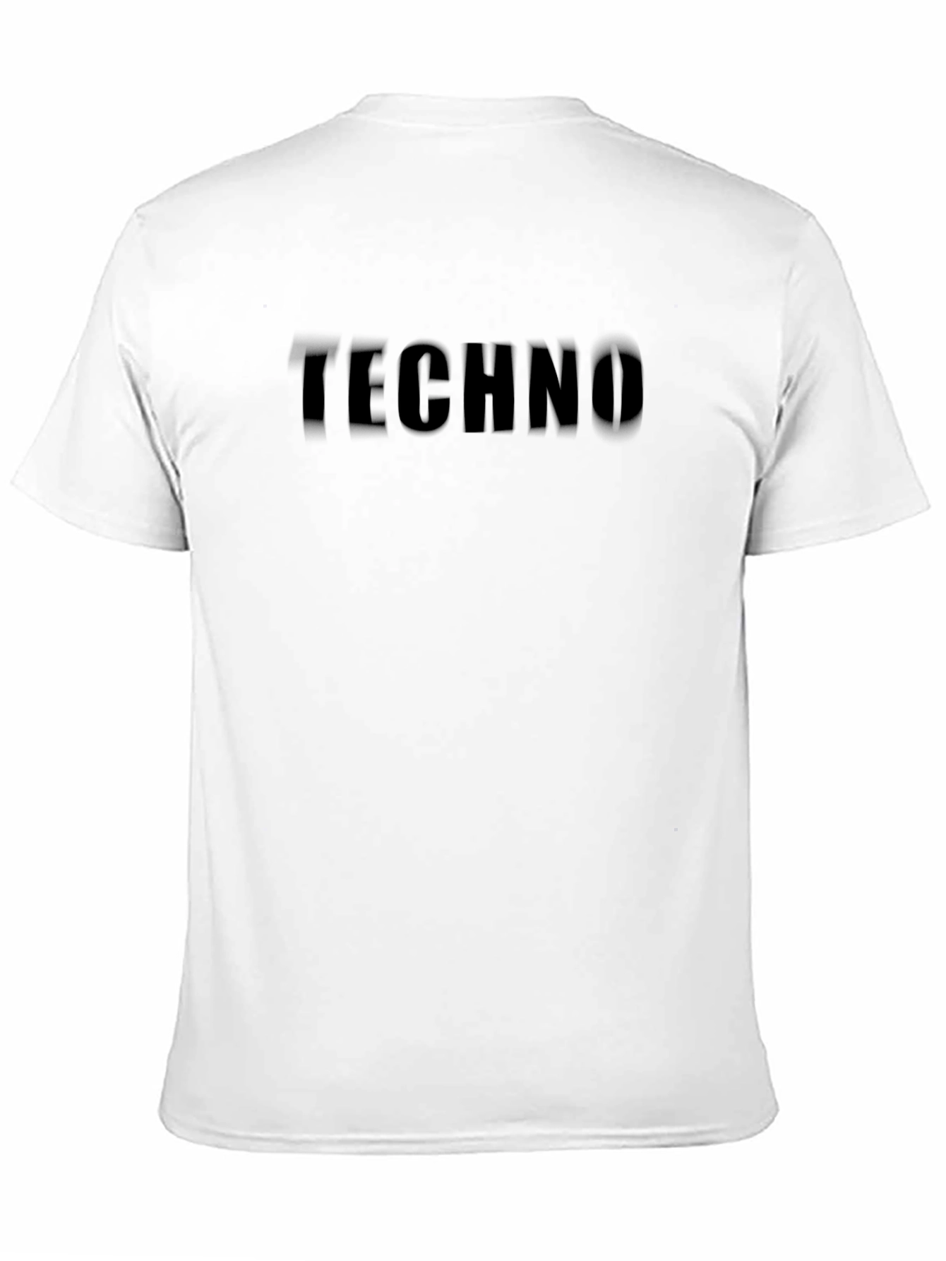 Mens Black TECHNO Graphic Tee - Casual Style