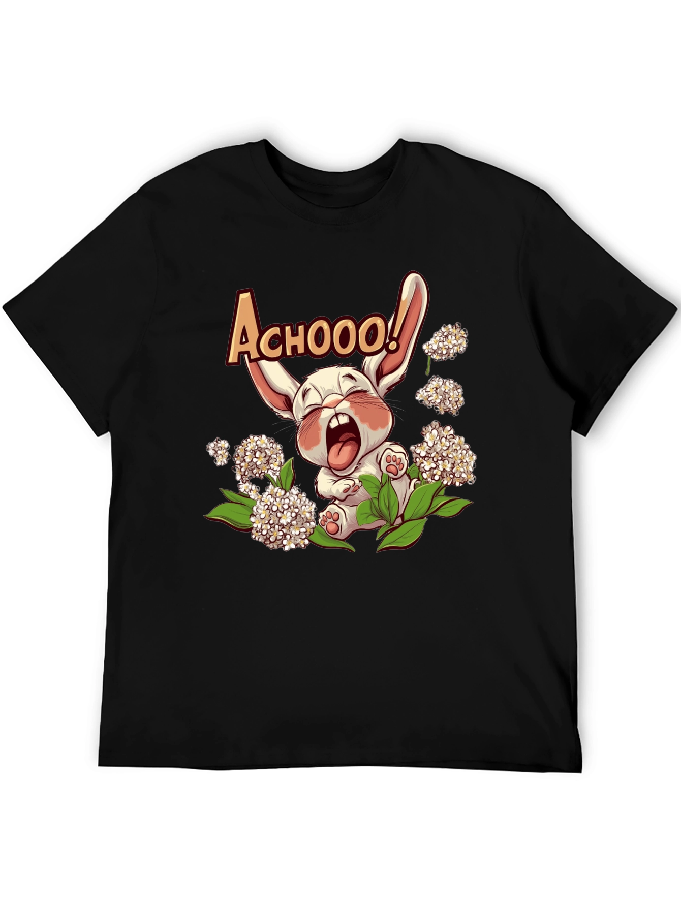 Cute Allergy Rabbit Graphic T-Shirt
