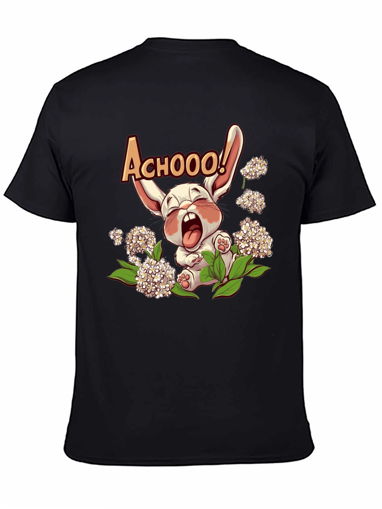 Cute Allergy Rabbit Graphic T-Shirt