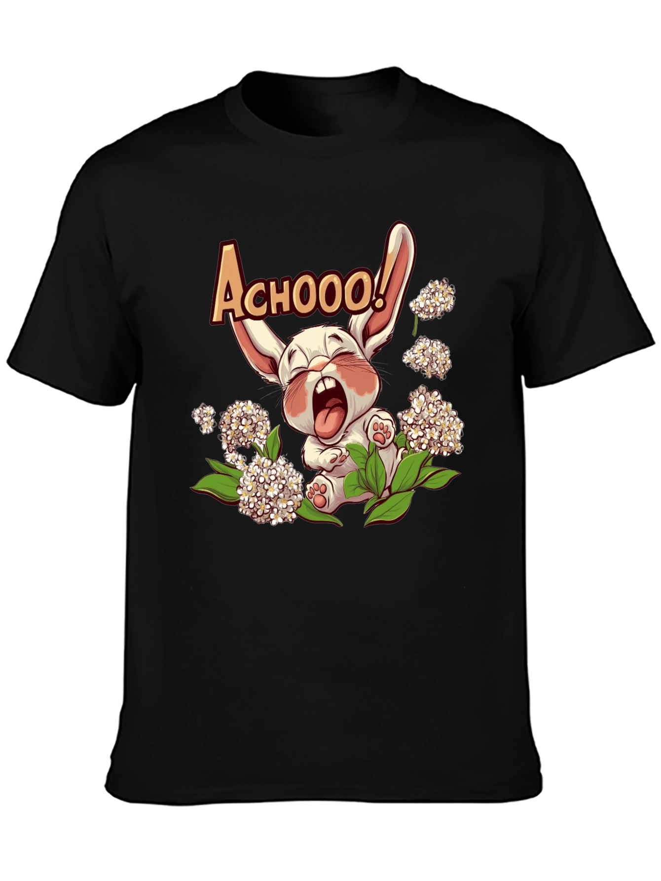 Cute Allergy Rabbit Graphic T-Shirt