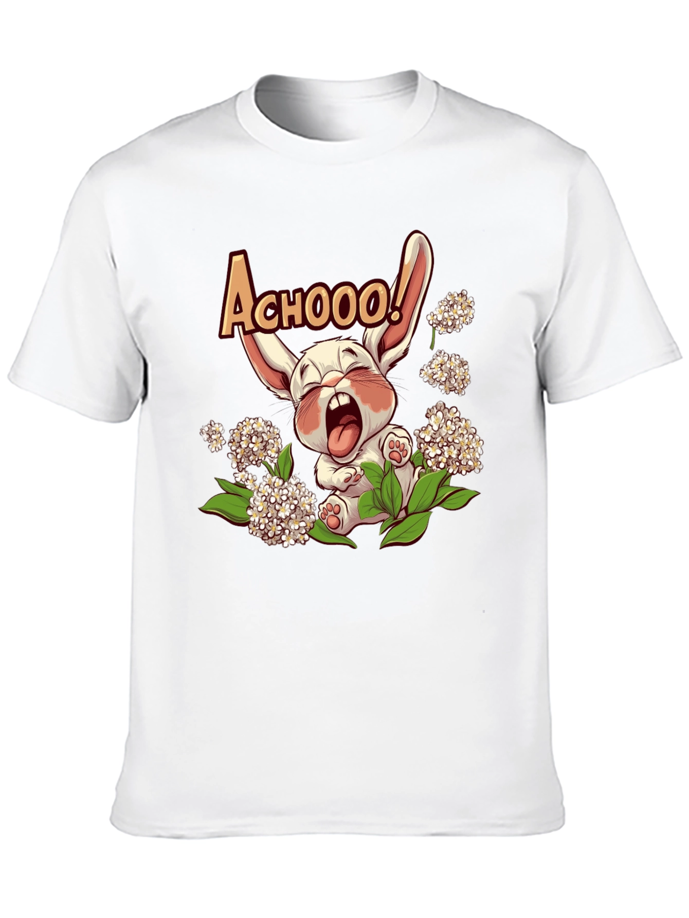 Cute Allergy Rabbit Graphic T-Shirt