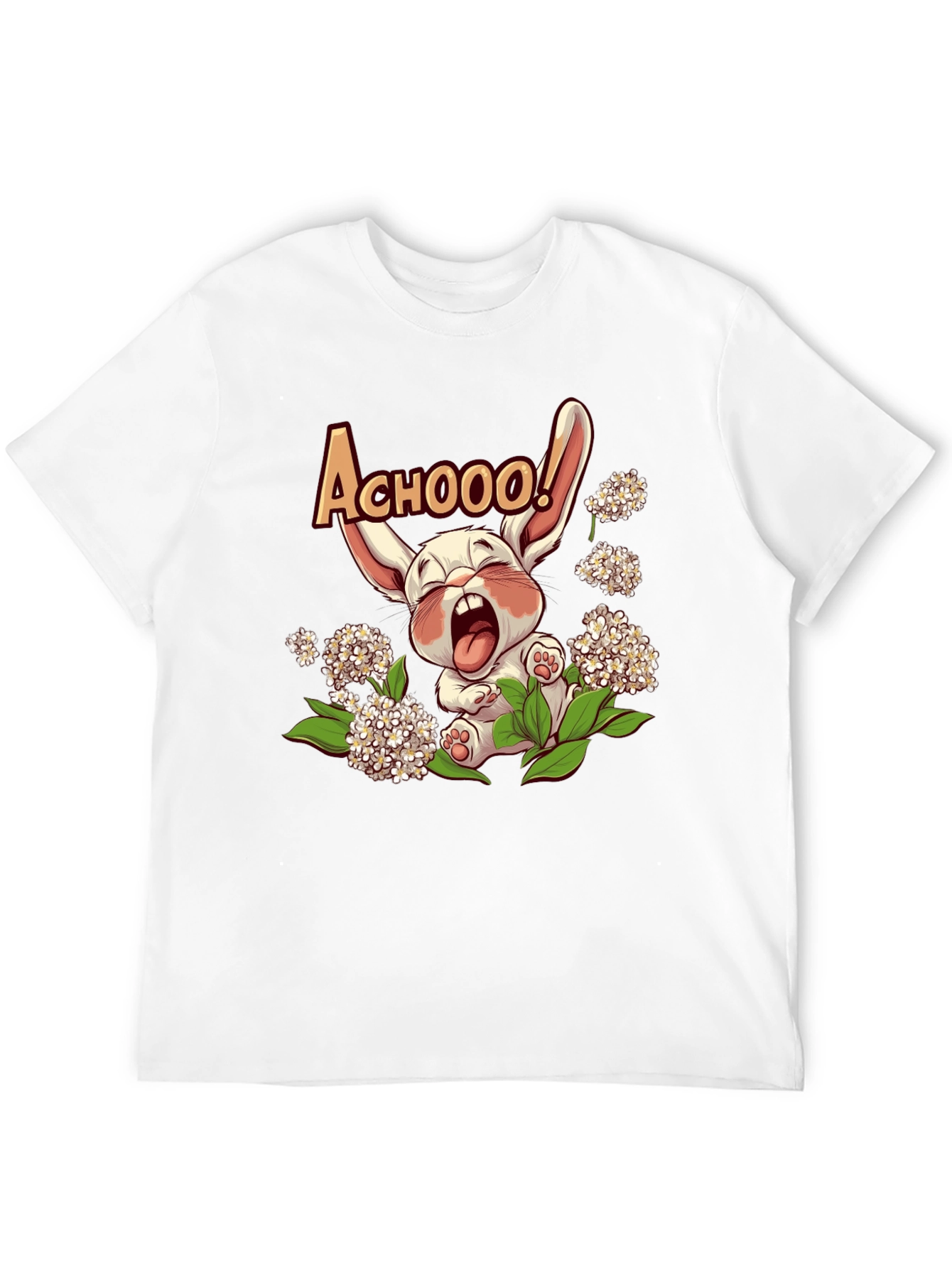 Cute Allergy Rabbit Graphic T-Shirt