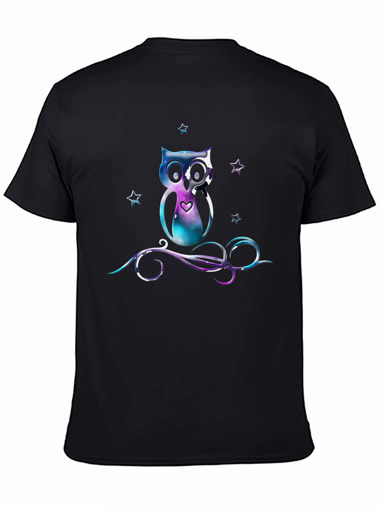 Galaxy Owl Graphic Tee - Unique Space Design
