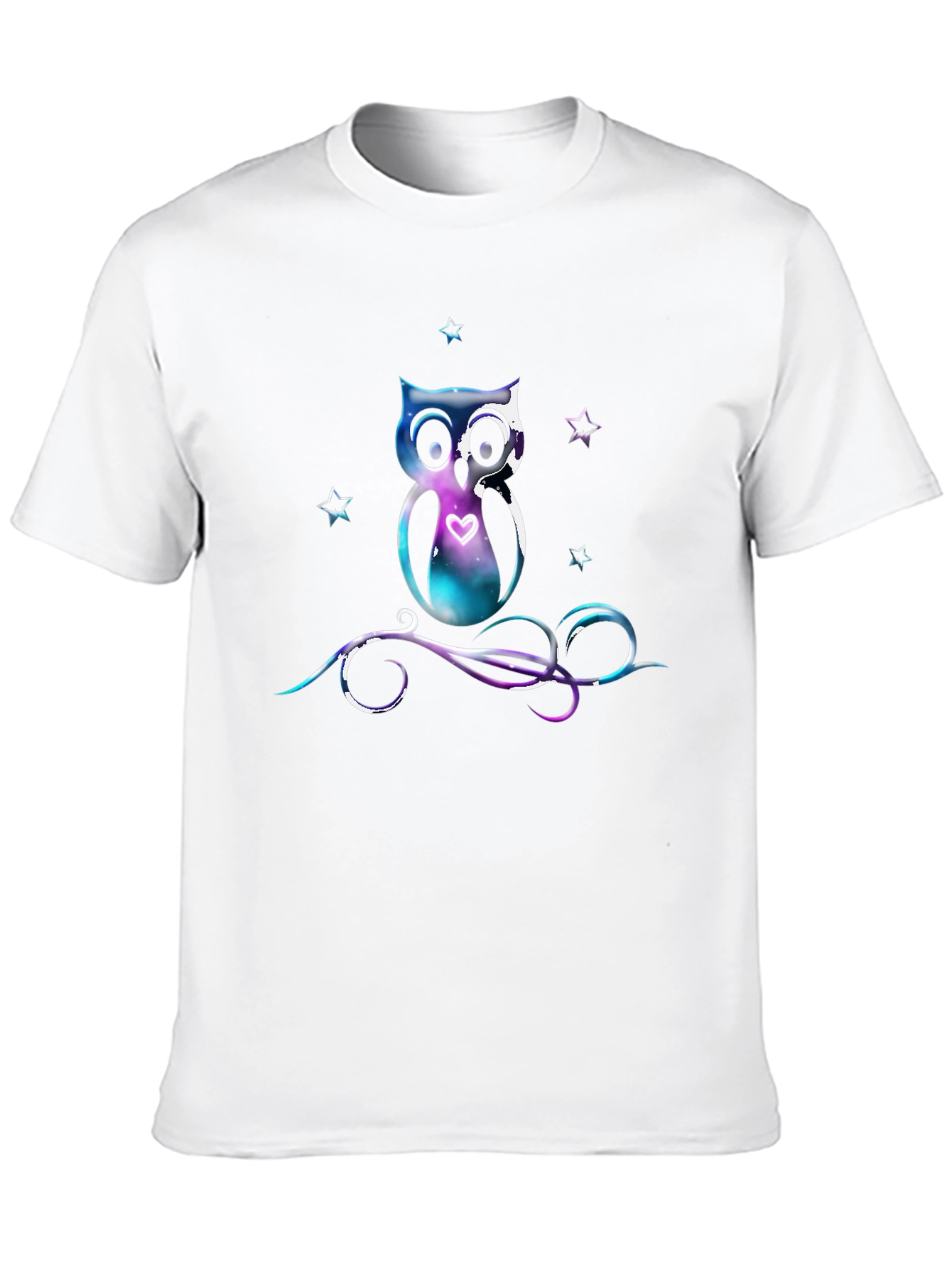 Galaxy Owl Graphic Tee - Unique Space Design