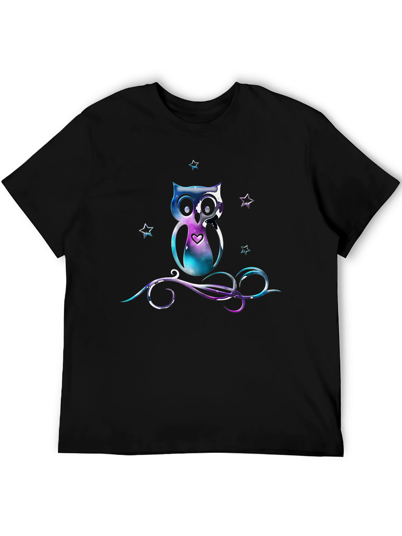 Galaxy Owl Graphic Tee - Unique Space Design
