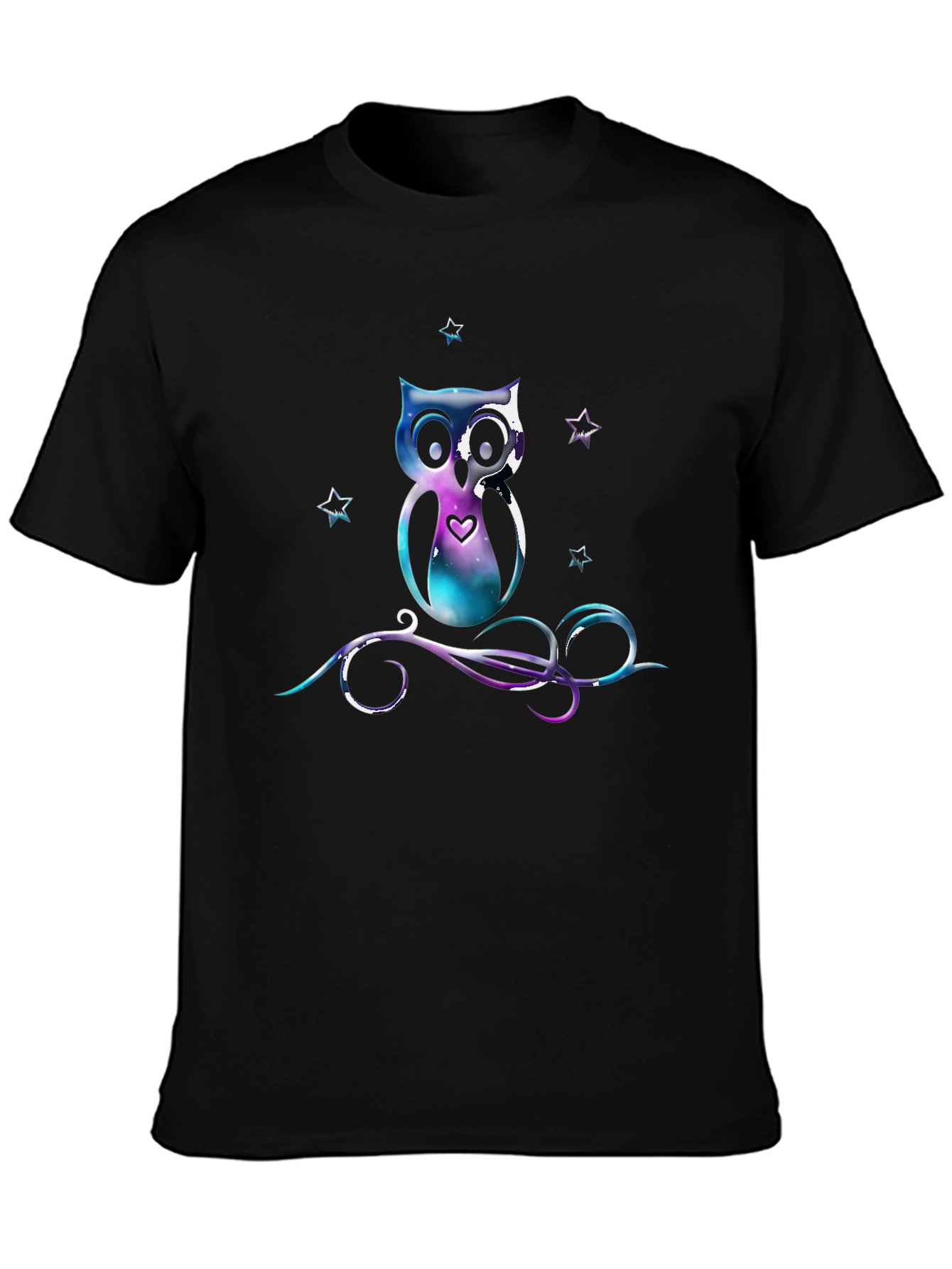 Galaxy Owl Graphic Tee - Unique Space Design