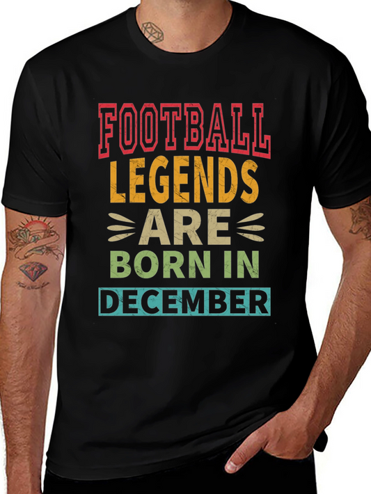 Football Legends Born in December Black T-Shirt