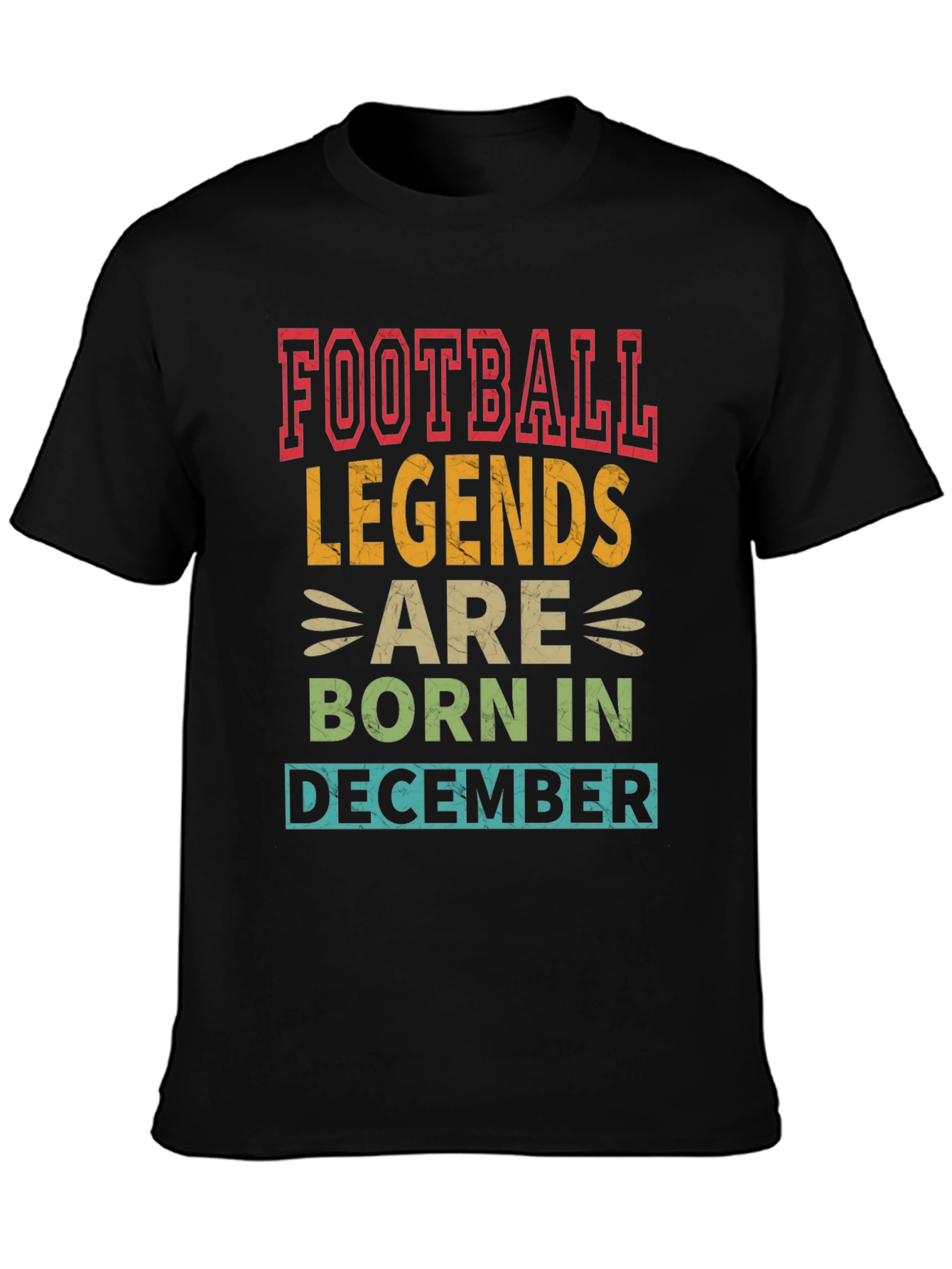 Football Legends Born in December Black T-Shirt