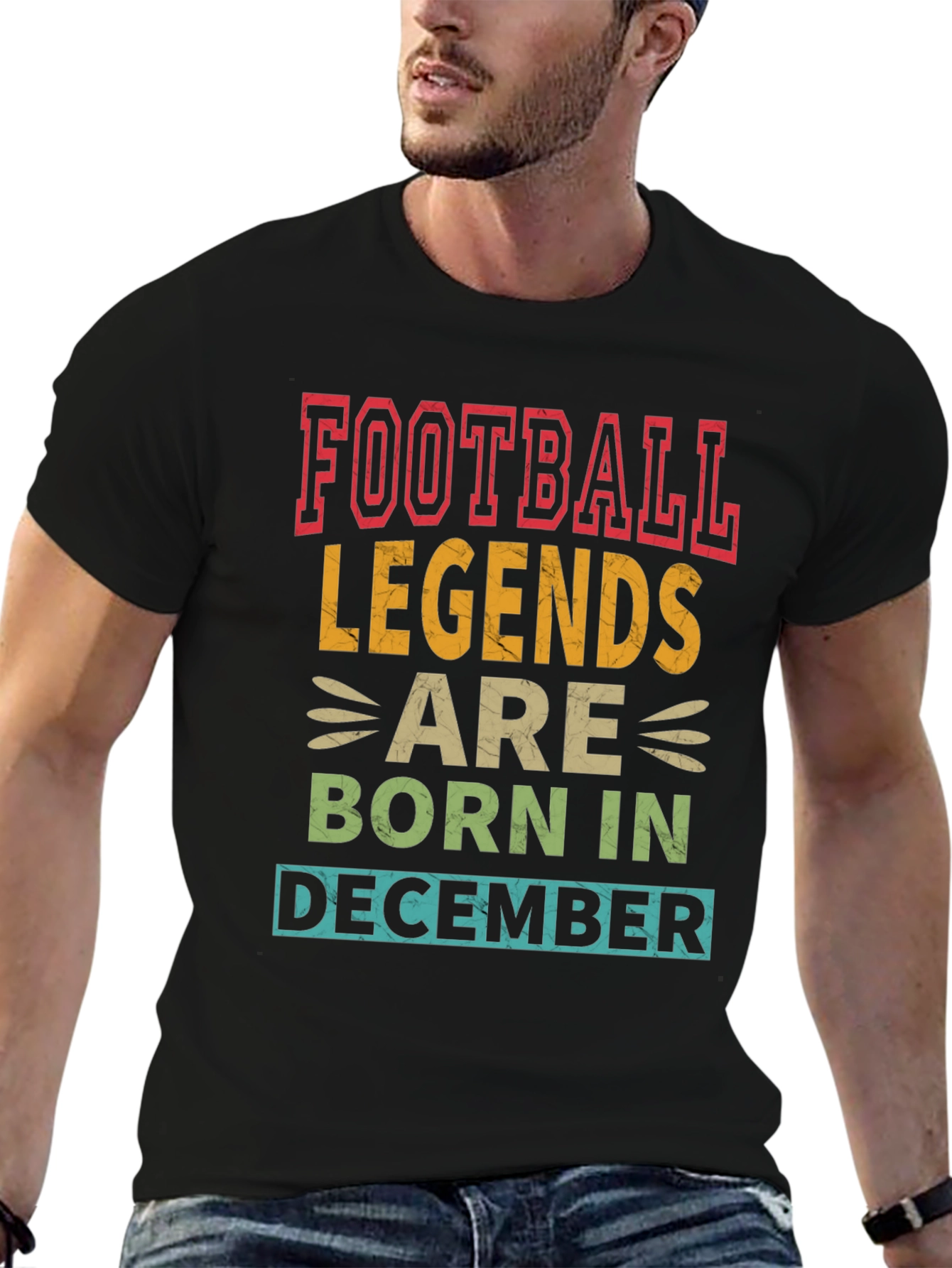Football Legends Born in December Black T-Shirt