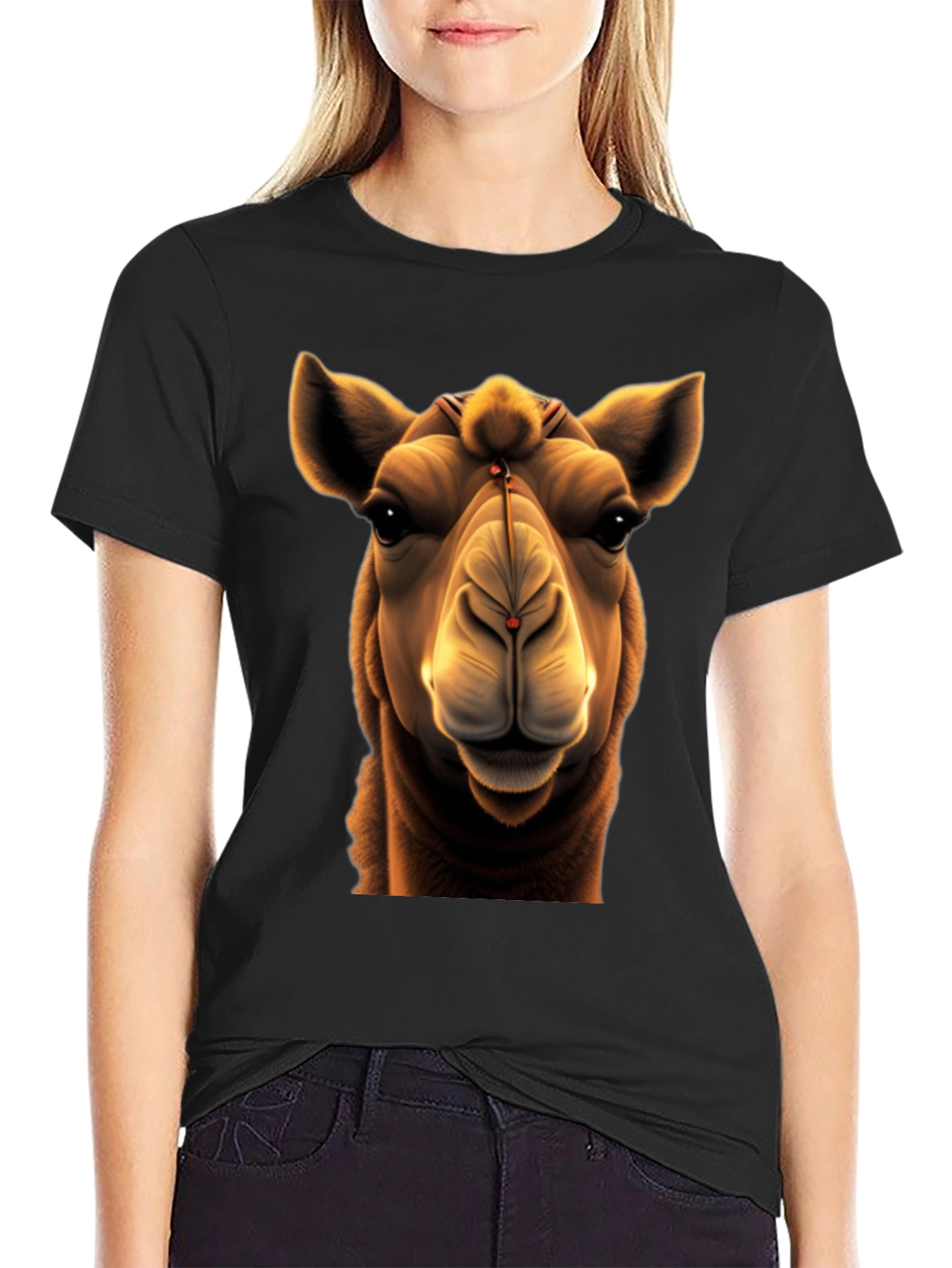 Camel Face Graphic T-Shirt - Unisex Cotton Tee
