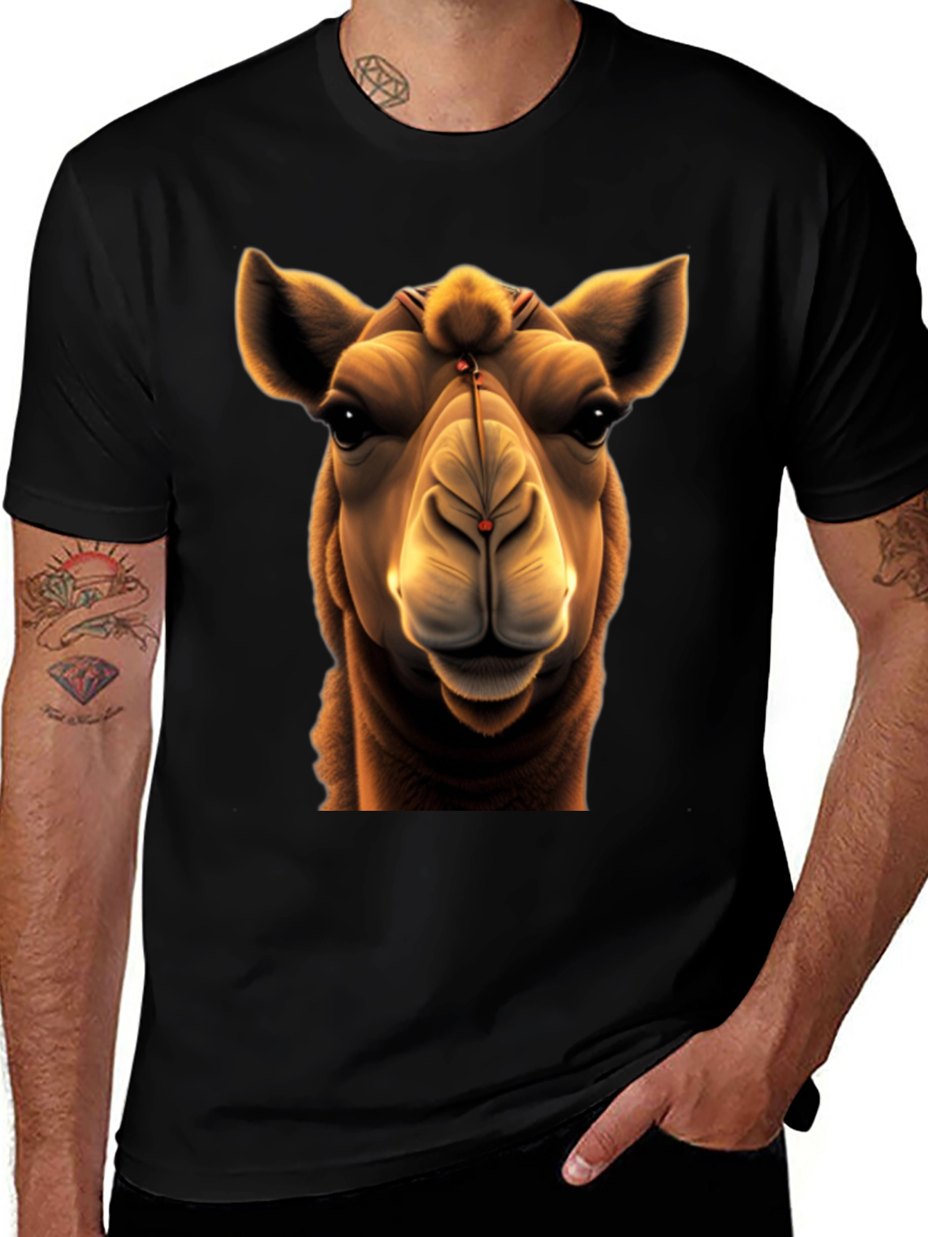 Camel Face Graphic T-Shirt - Unisex Cotton Tee