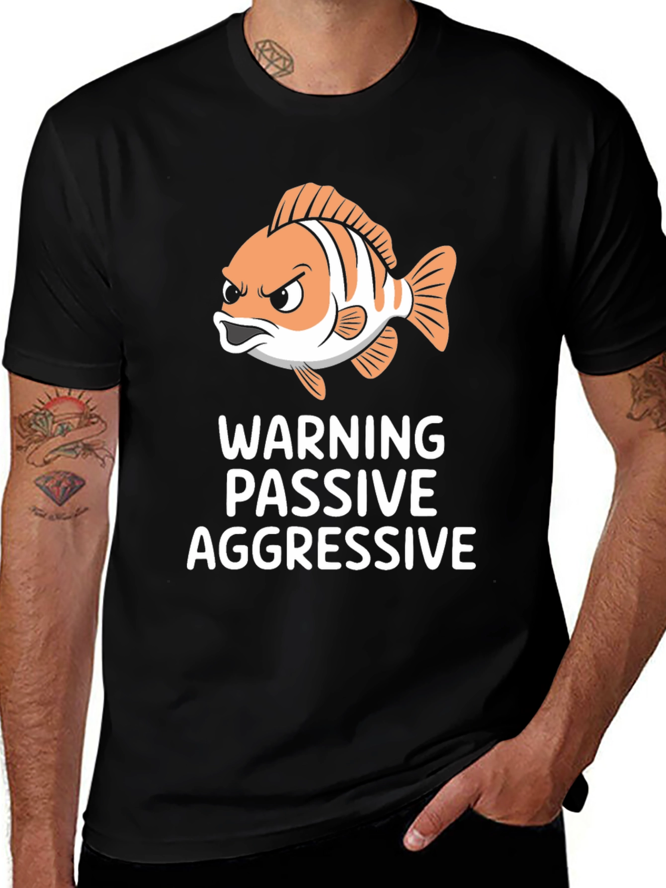 Passive Aggressive Fish Graphic T-Shirt