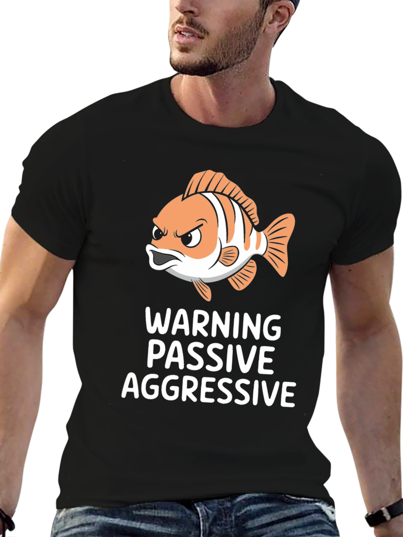 Passive Aggressive Fish Graphic T-Shirt