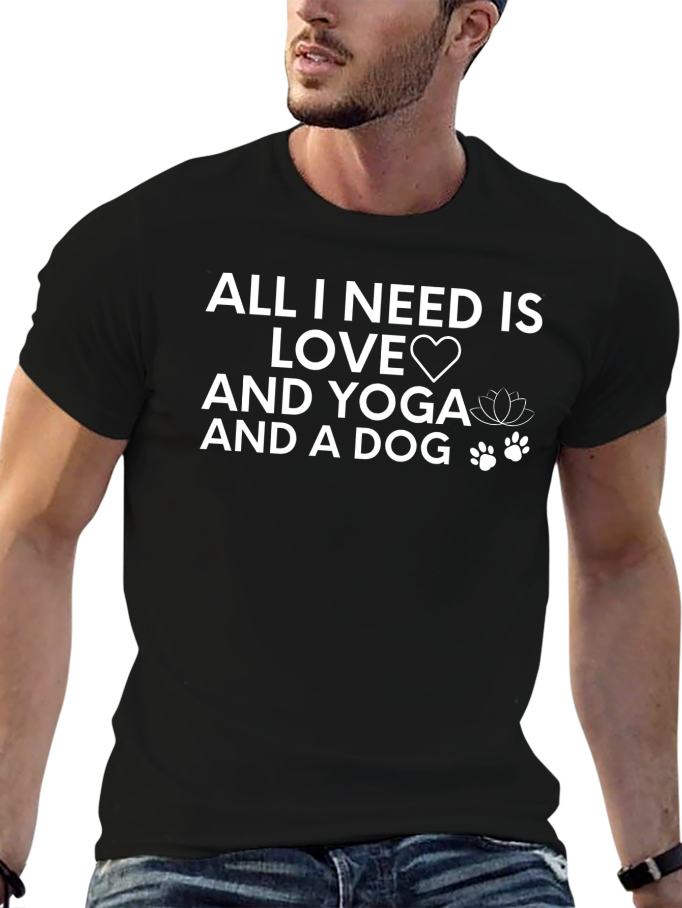 Love Yoga and Dog Graphic T-Shirt