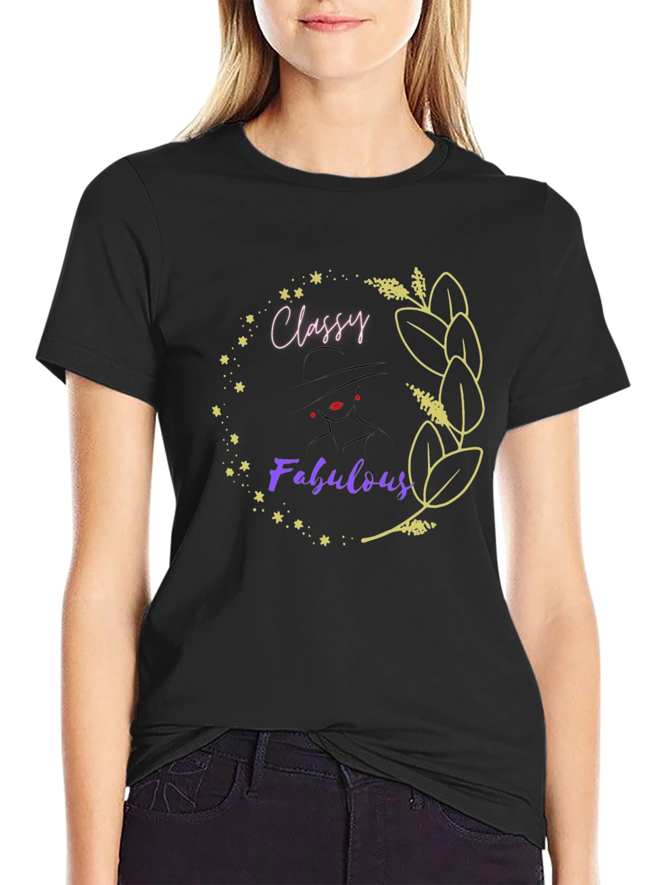 Classy Fabulous Black Graphic T-Shirt