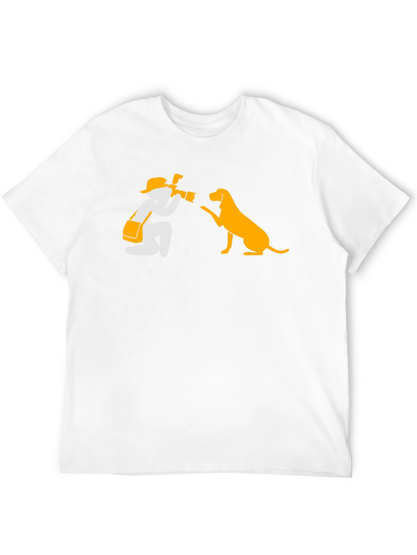 Photographer & Dog Graphic Tee - Black Cotton Shirt