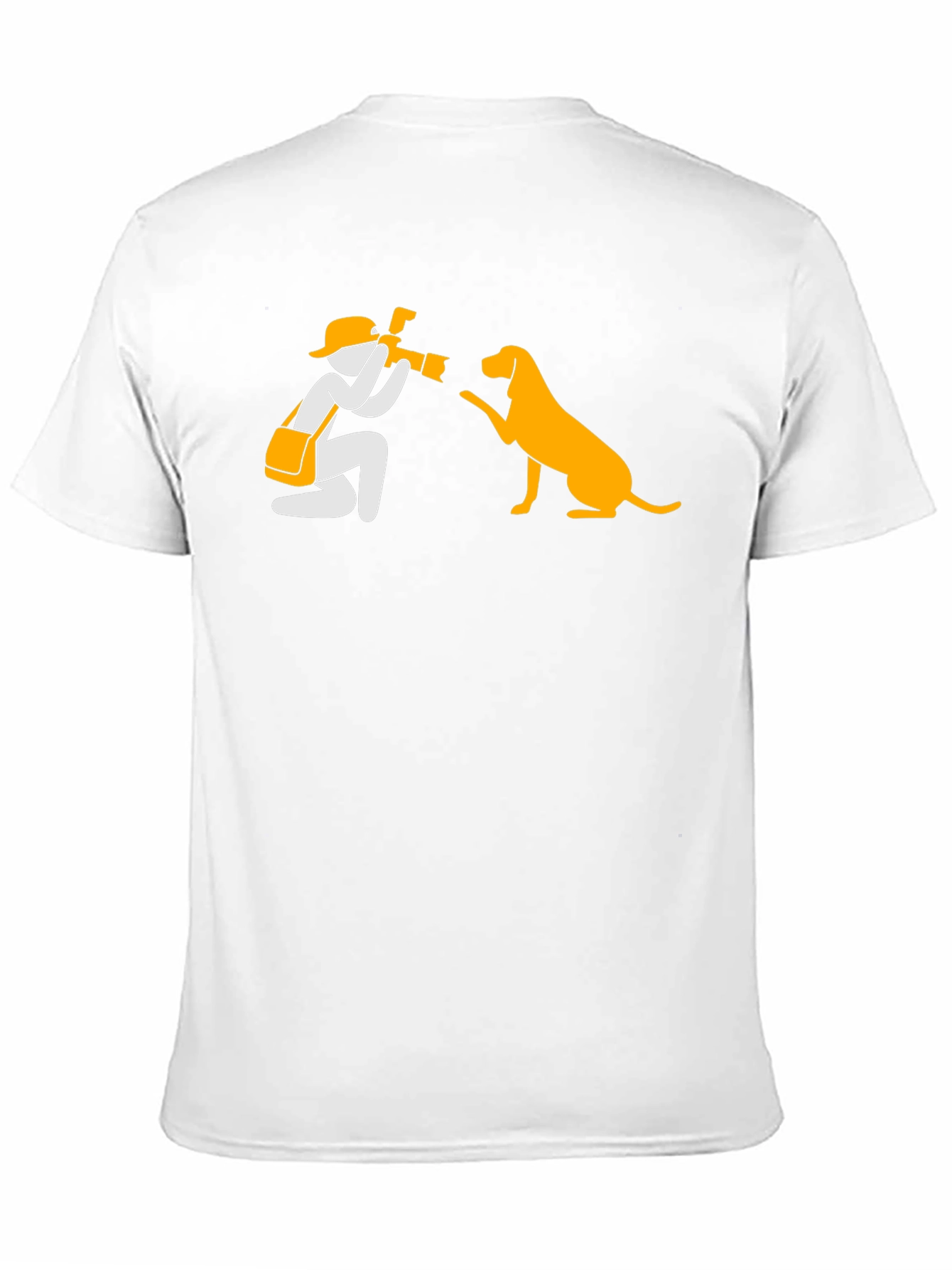 Photographer & Dog Graphic Tee - Black Cotton Shirt