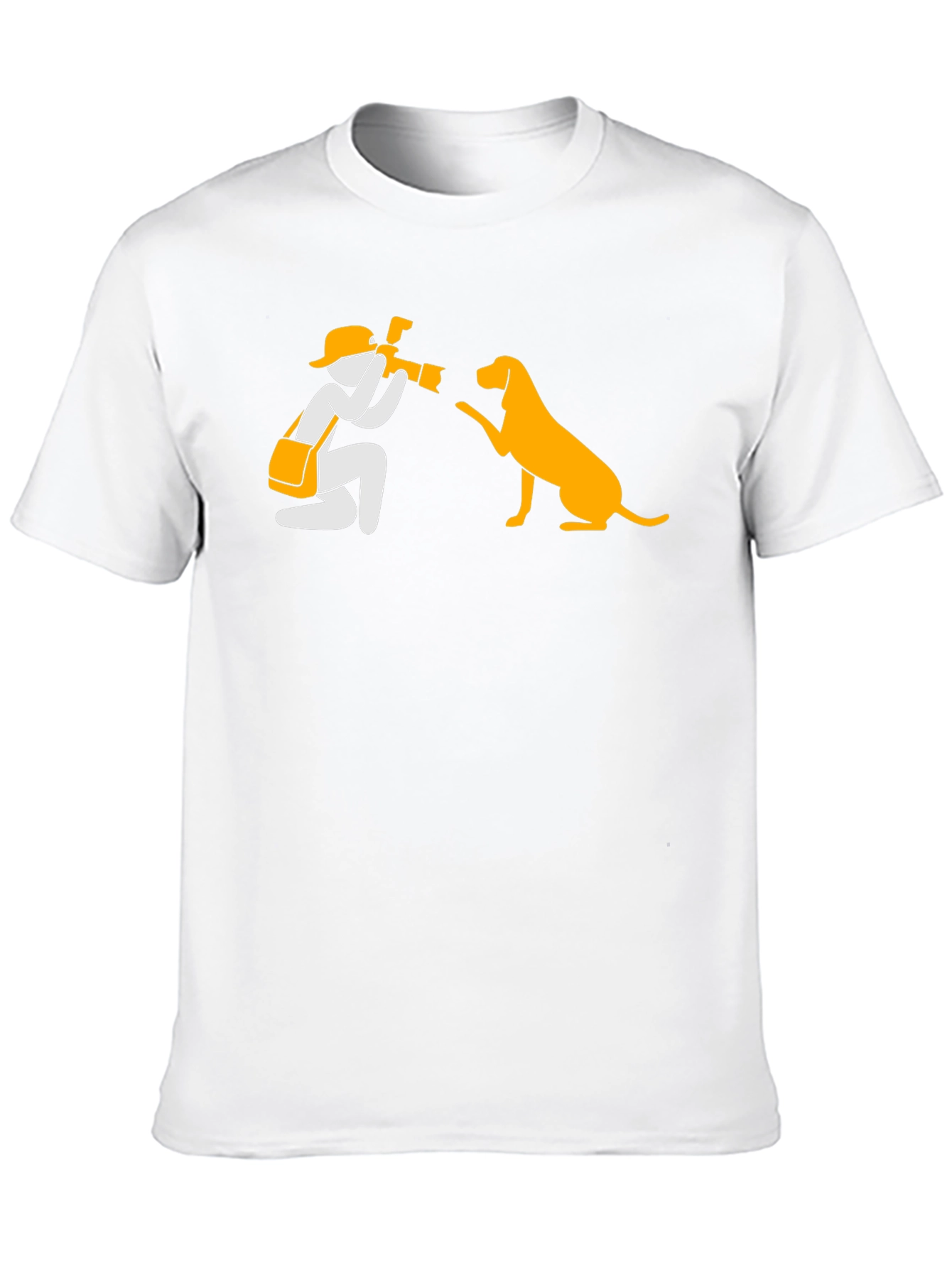 Photographer & Dog Graphic Tee - Black Cotton Shirt