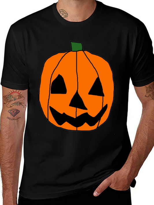Halloween Pumpkin Face Black T-Shirt