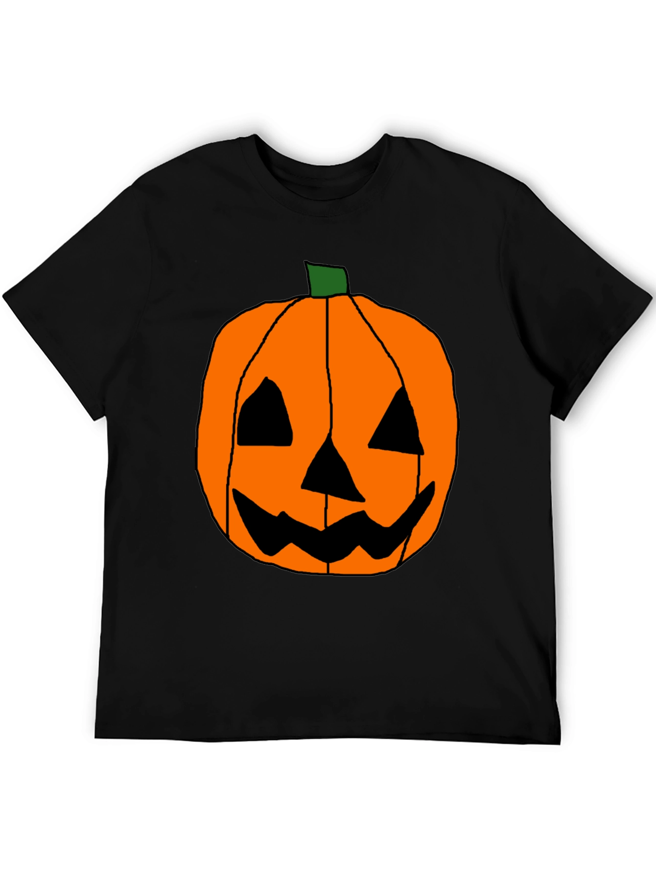 Halloween Pumpkin Face Black T-Shirt