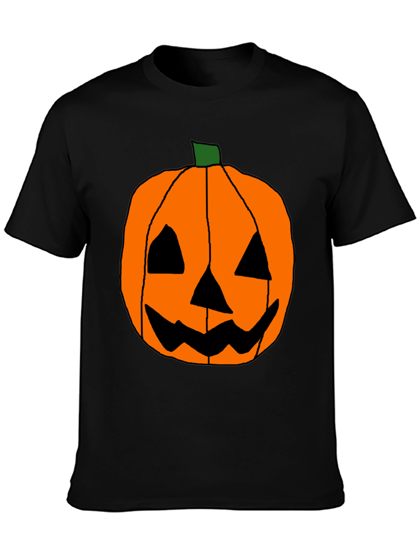 Halloween Pumpkin Face Black T-Shirt