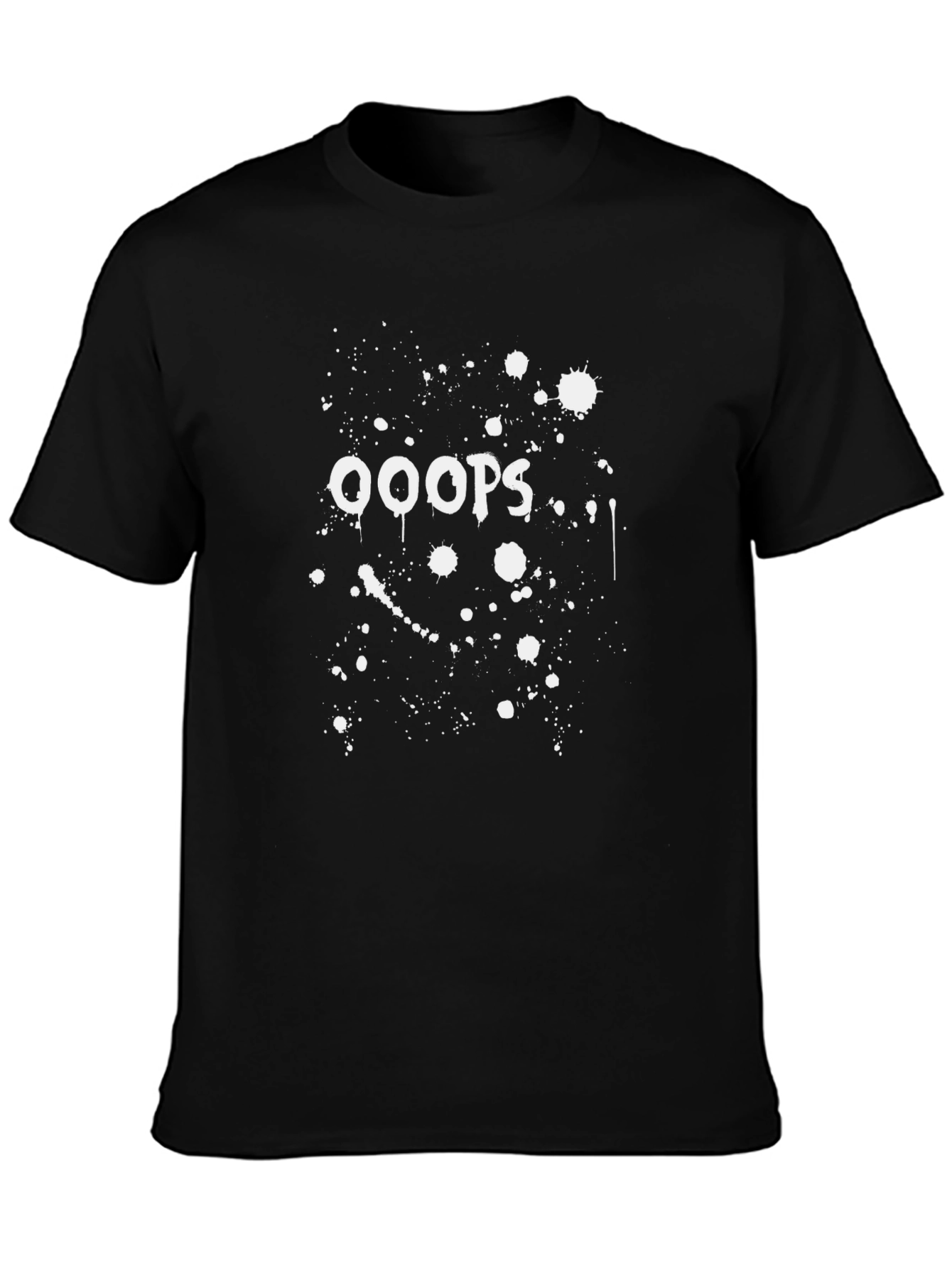 OOOPS! Splatter Print Black T-Shirt