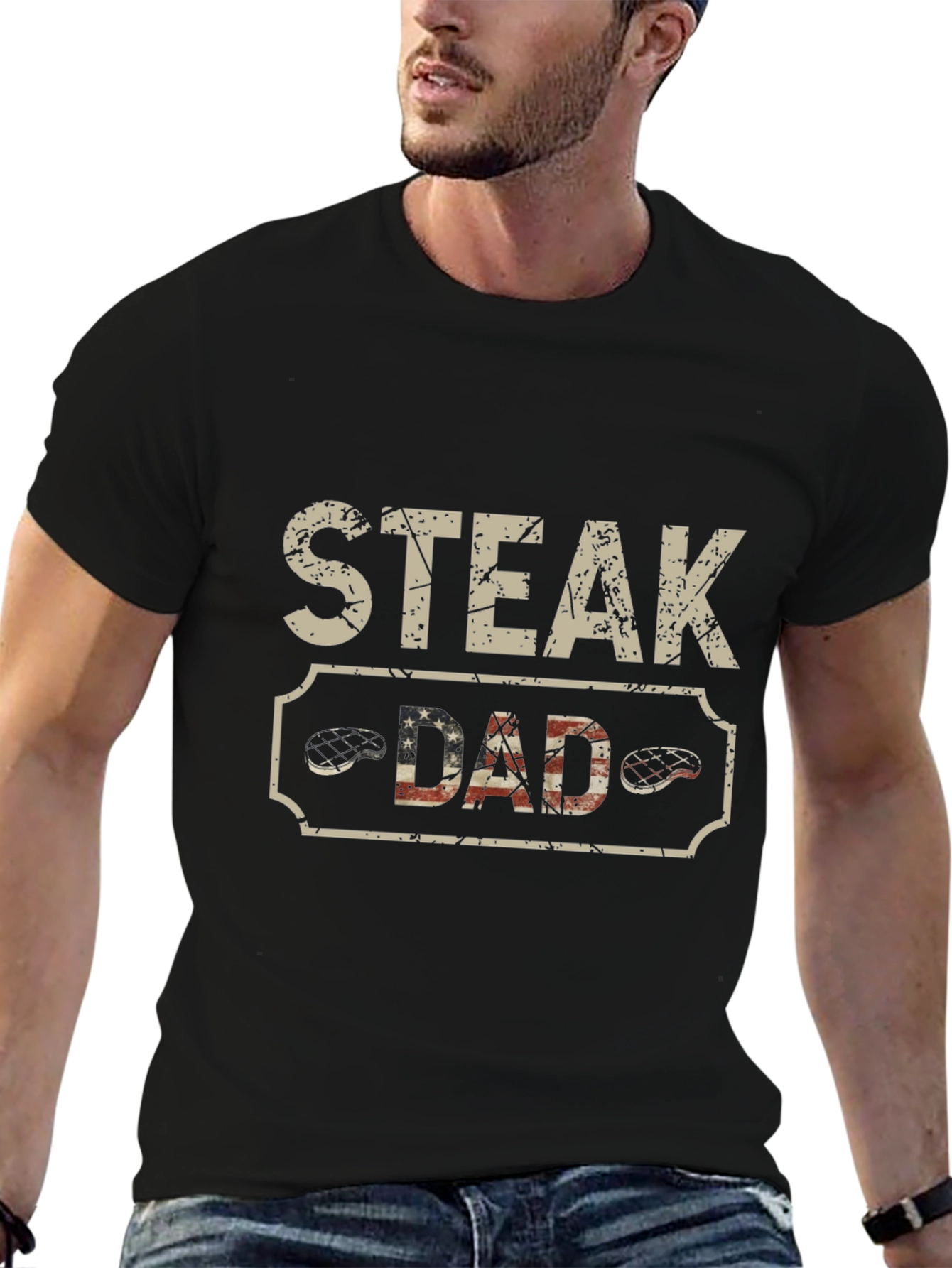 Steak Dad Black T-Shirt