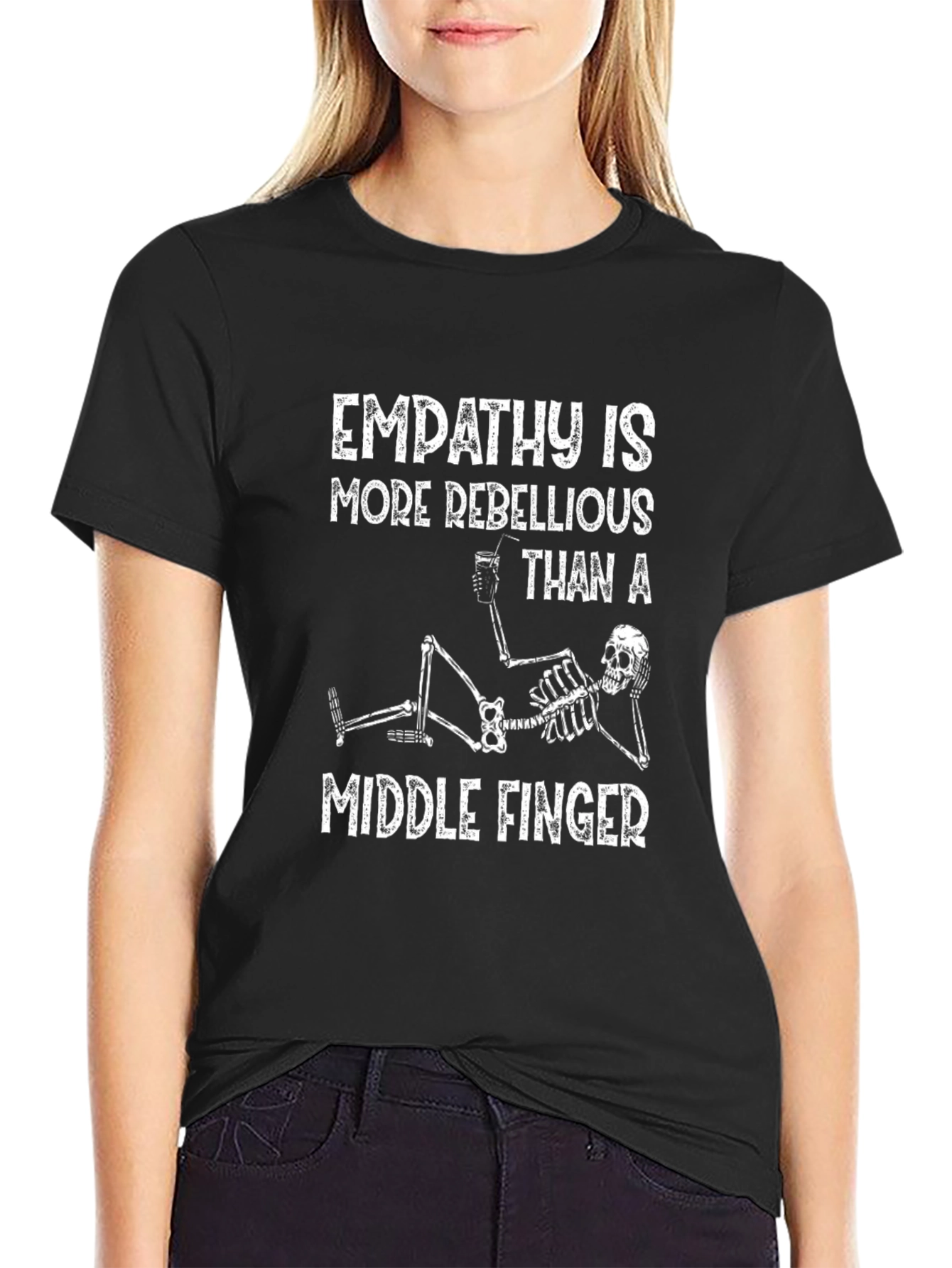 Empathy Rebellious Skeleton Graphic Tee