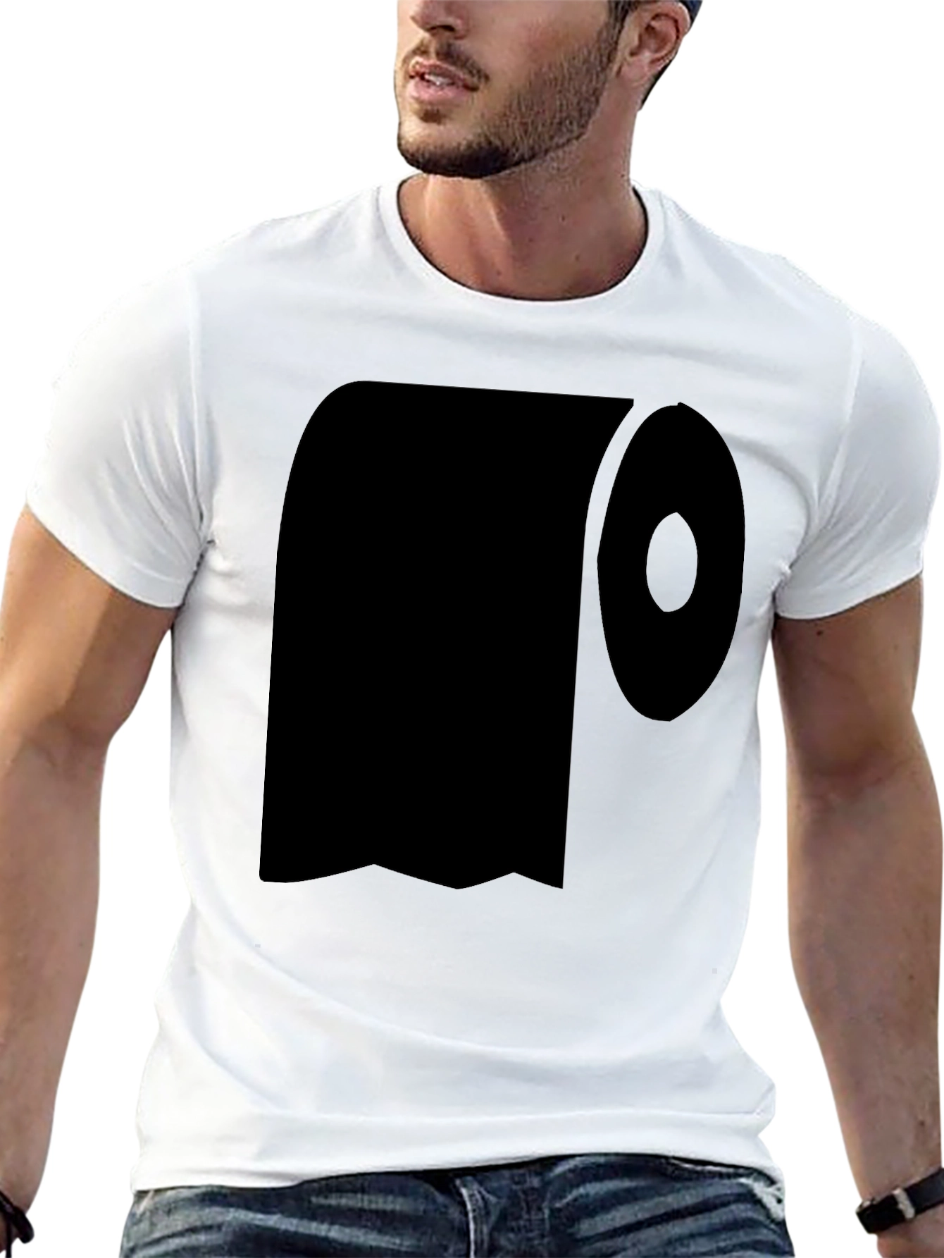 Toilet Paper Graphic Tee - Black Cotton T-Shirt