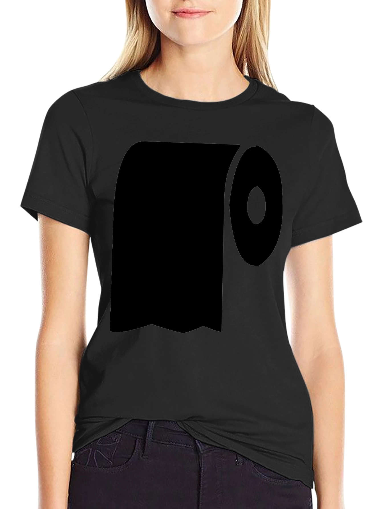 Toilet Paper Graphic Tee - Black Cotton T-Shirt
