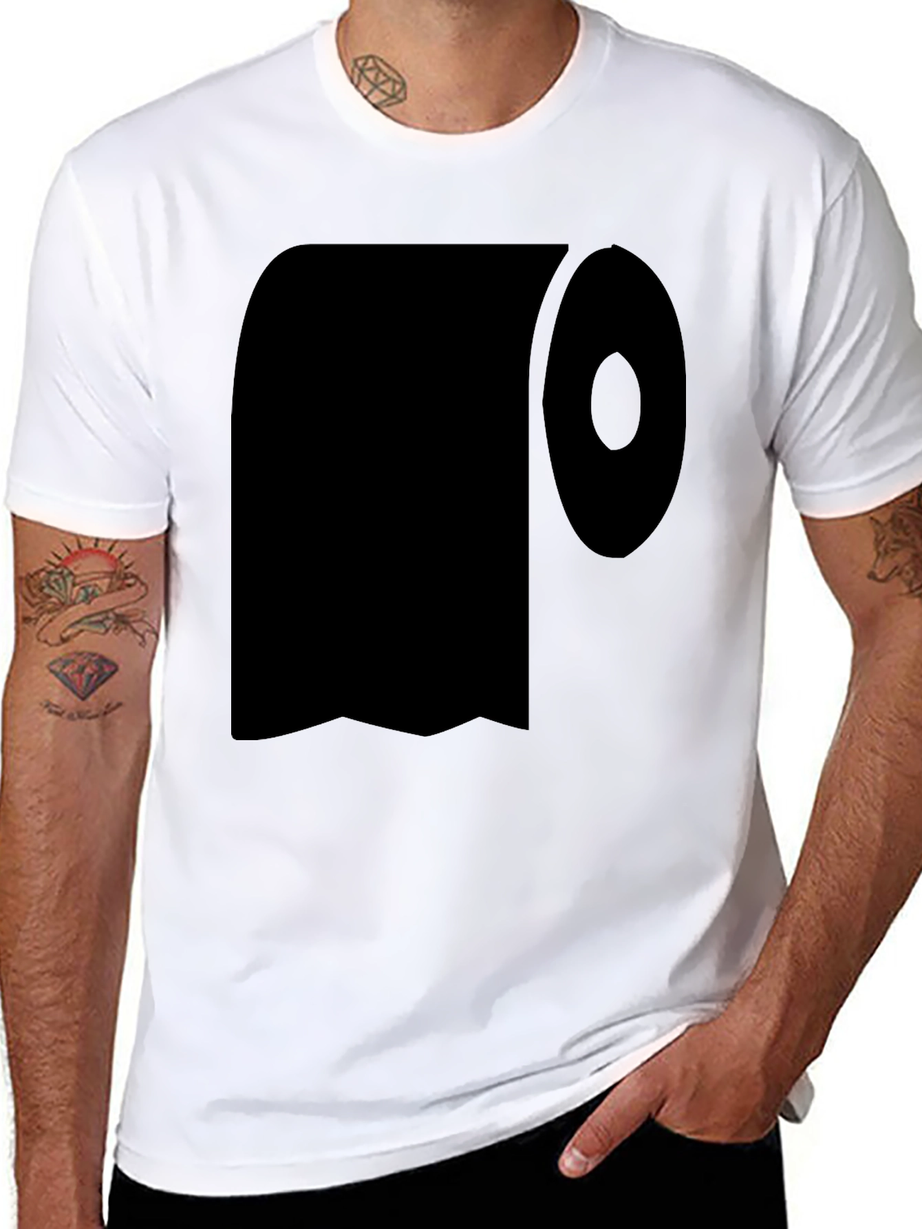 Toilet Paper Graphic Tee - Black Cotton T-Shirt