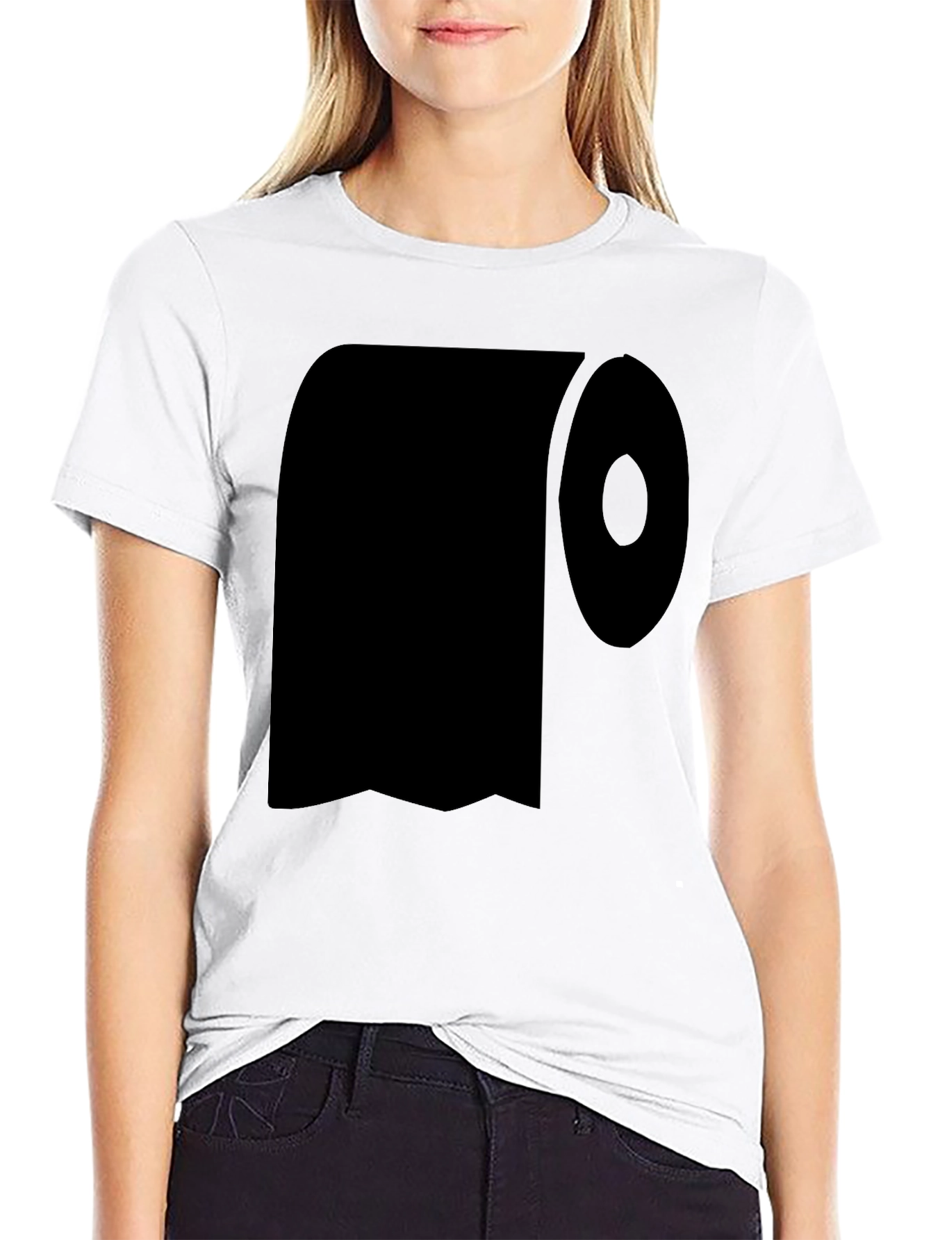 Toilet Paper Graphic Tee - Black Cotton T-Shirt