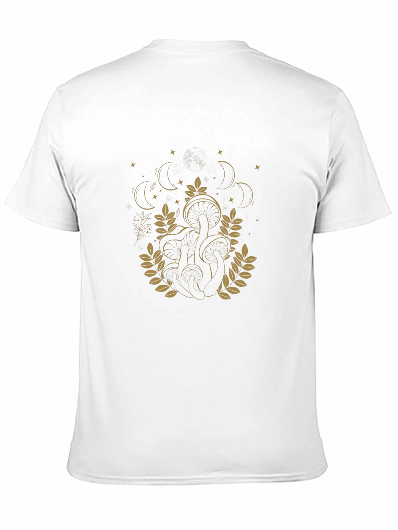 Mystic Mushroom Moon Phase Graphic Tee - Black