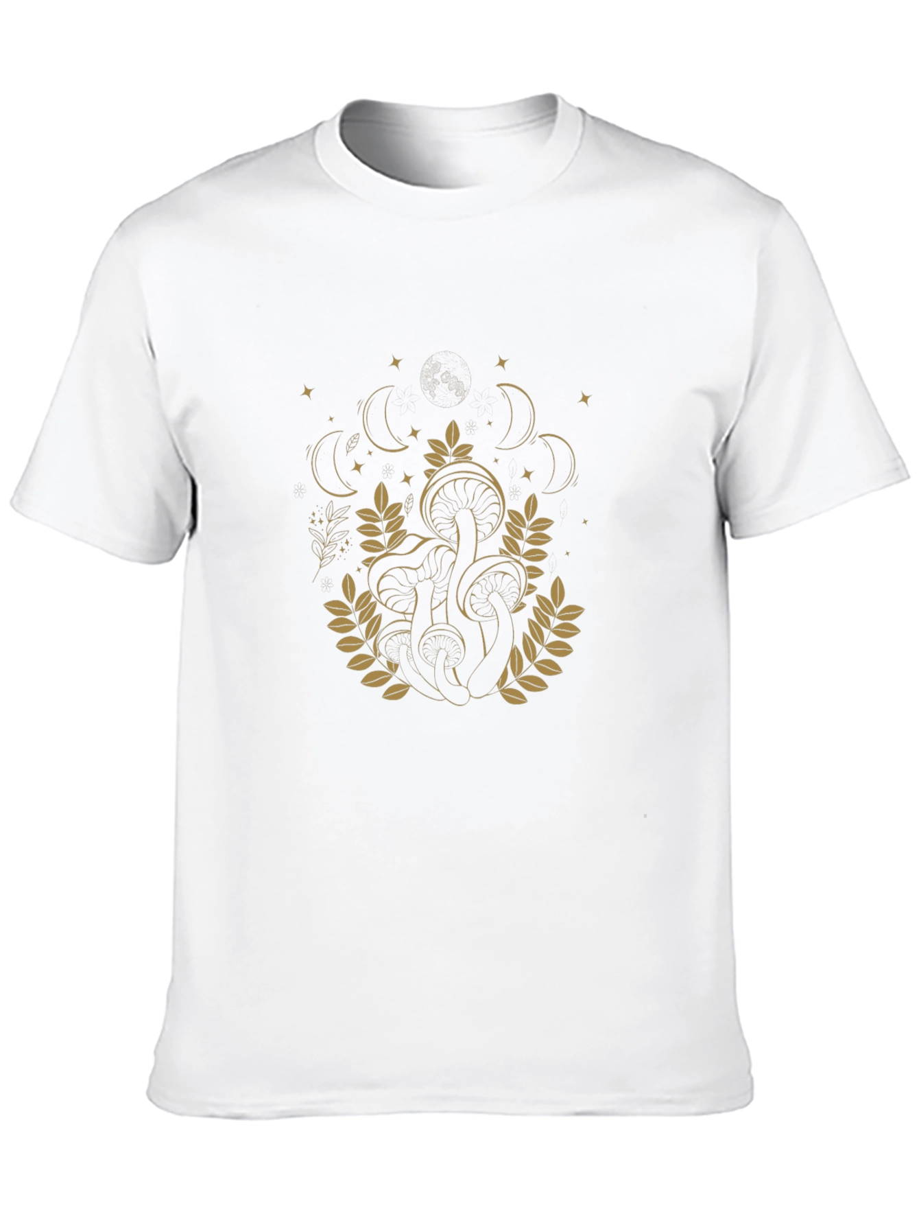 Mystic Mushroom Moon Phase Graphic Tee - Black