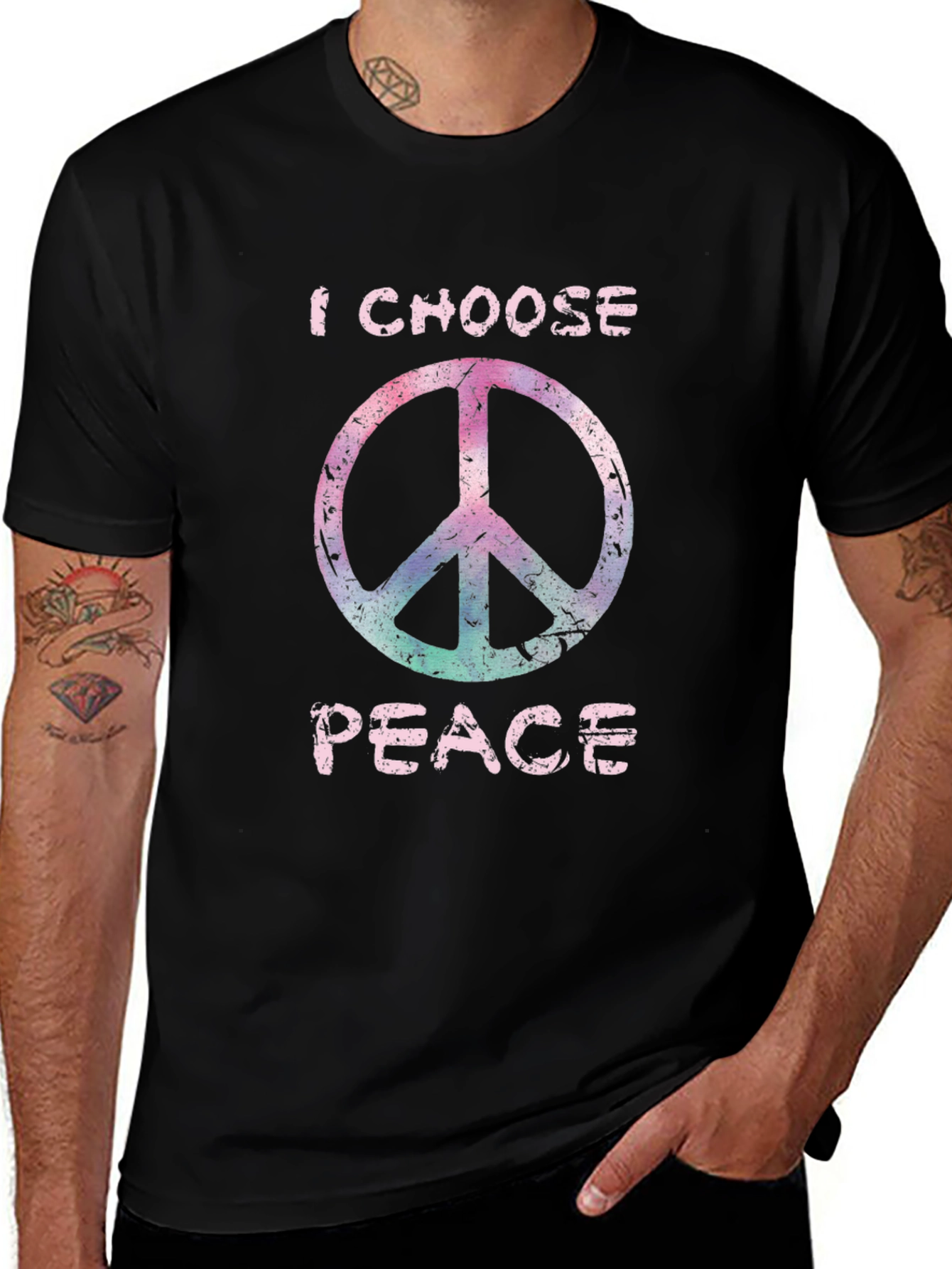 I Choose Peace Graphic Tee - Stylish Black T-Shirt