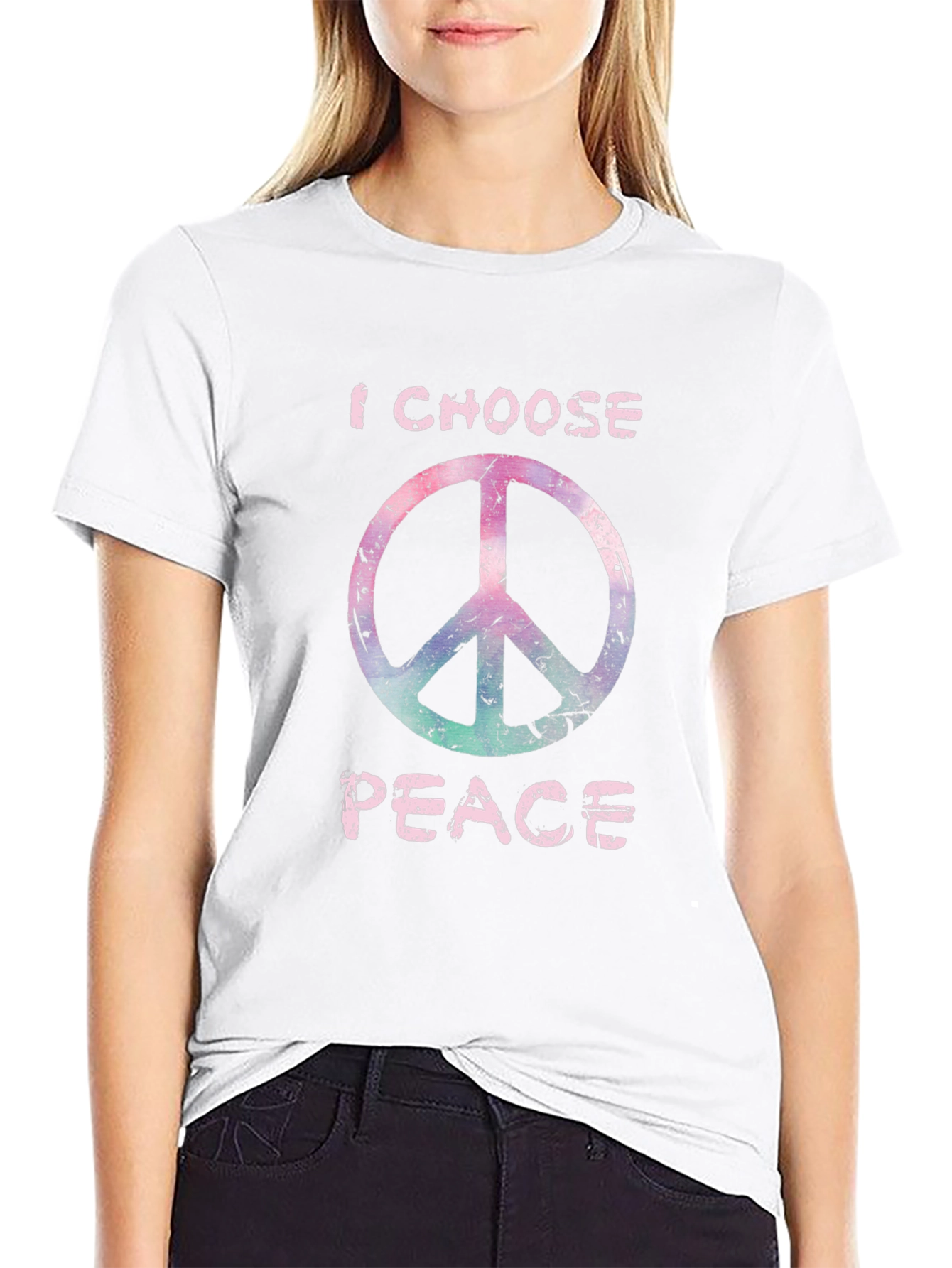 I Choose Peace Graphic Tee - Stylish Black T-Shirt