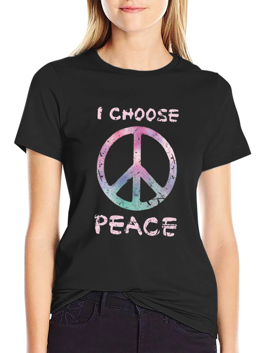 I Choose Peace Graphic Tee - Stylish Black T-Shirt