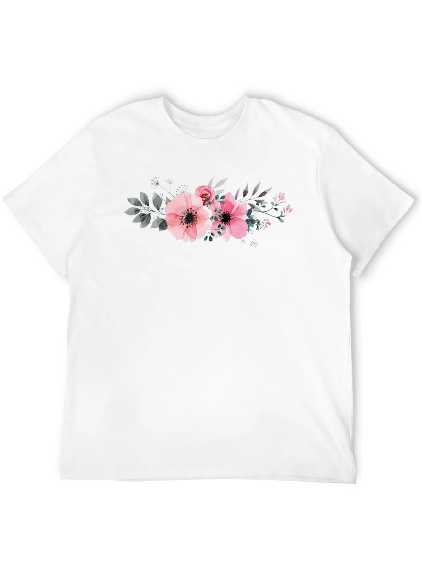 Floral Print Black T-Shirt